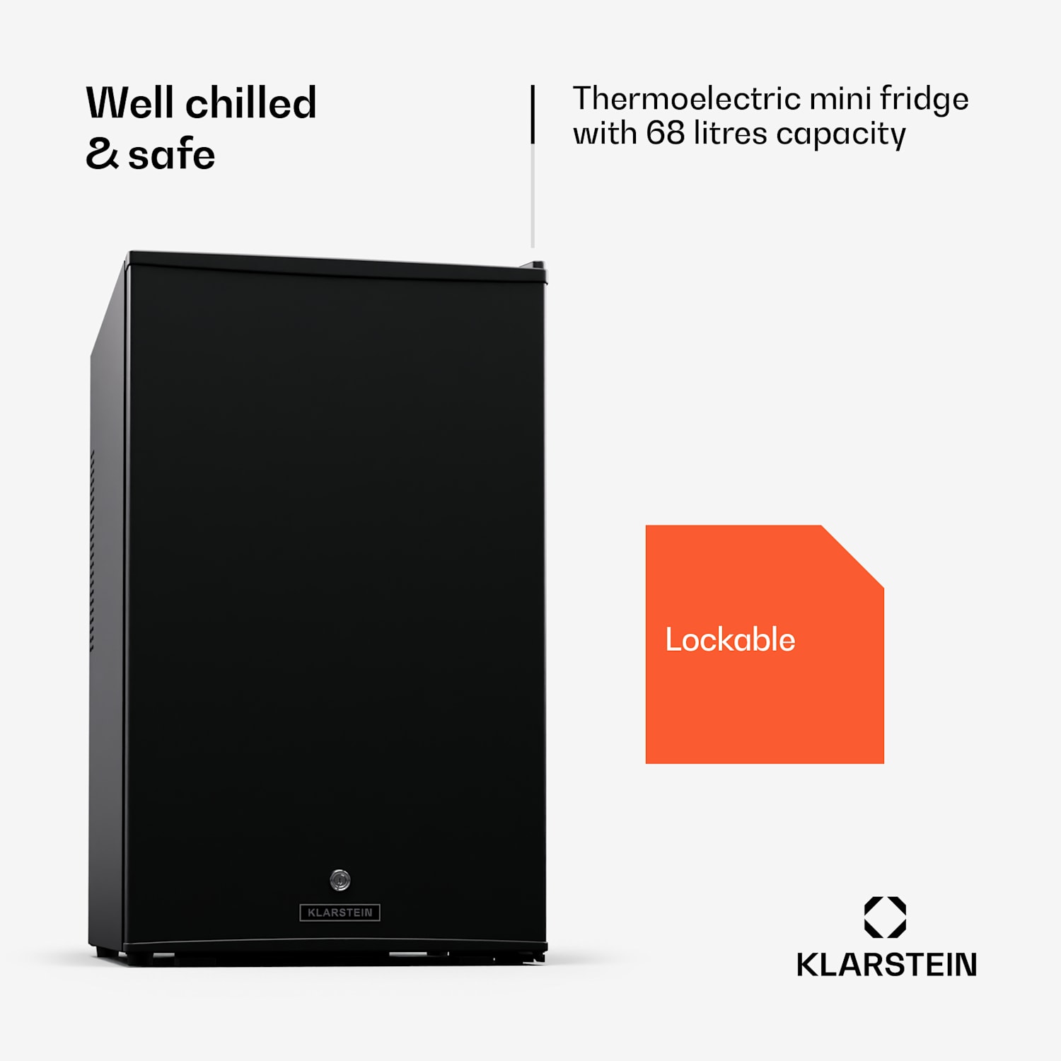 Mini-frigorífico Matterhorn 68, 68 litros 35 dB compacto com fechadura 68 L | Preto