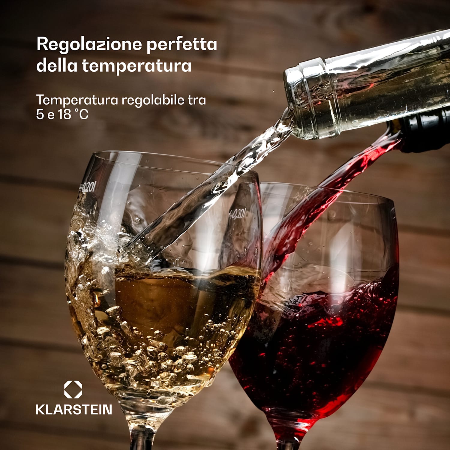 Shiraz Premium Smart 24 - Frigorifero per vini, 24 bottiglie, temperatura regolabile, illuminazione LED, controllo WiFi, display touch 