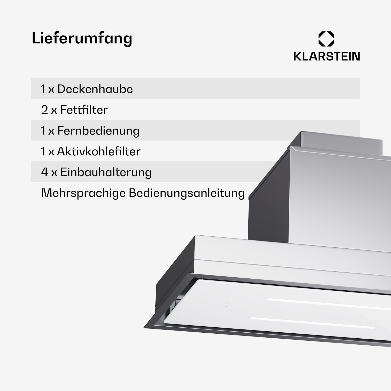 High Line Eco 77 Deckenhaube 77 cm 436 m³/h Stufen Fernbedienung Ambientelicht 