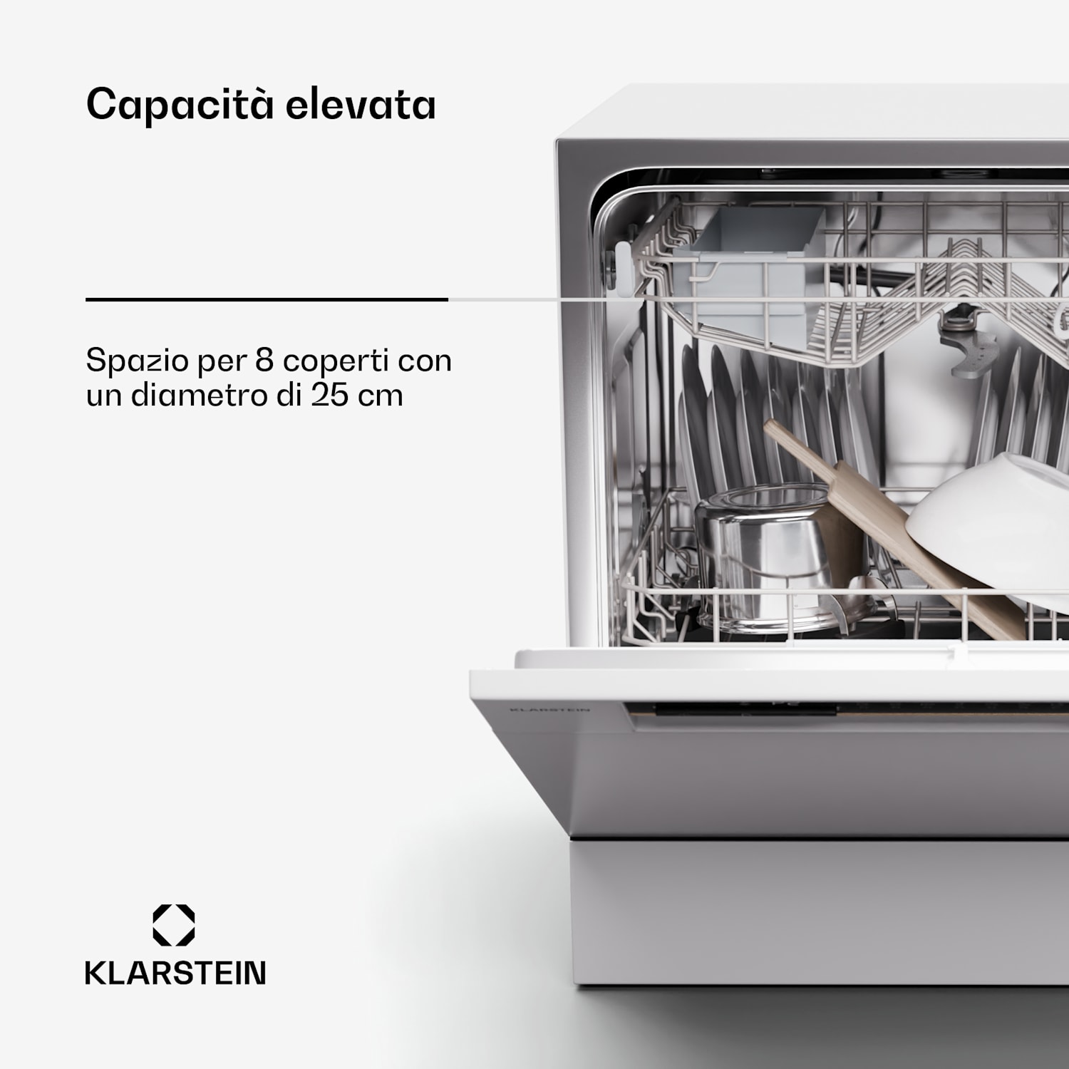 Amazonia ECO 8 - Lavastoviglie Bianco / Argento metallizzato