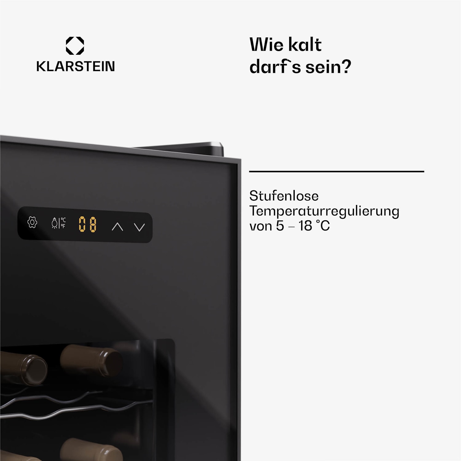 Silent Vino 12 Uno Weinkühlschrank 31 L / 12 Fl 5-18 °C Touch 31 Ltr | 1 Kühlzone | Schwarz