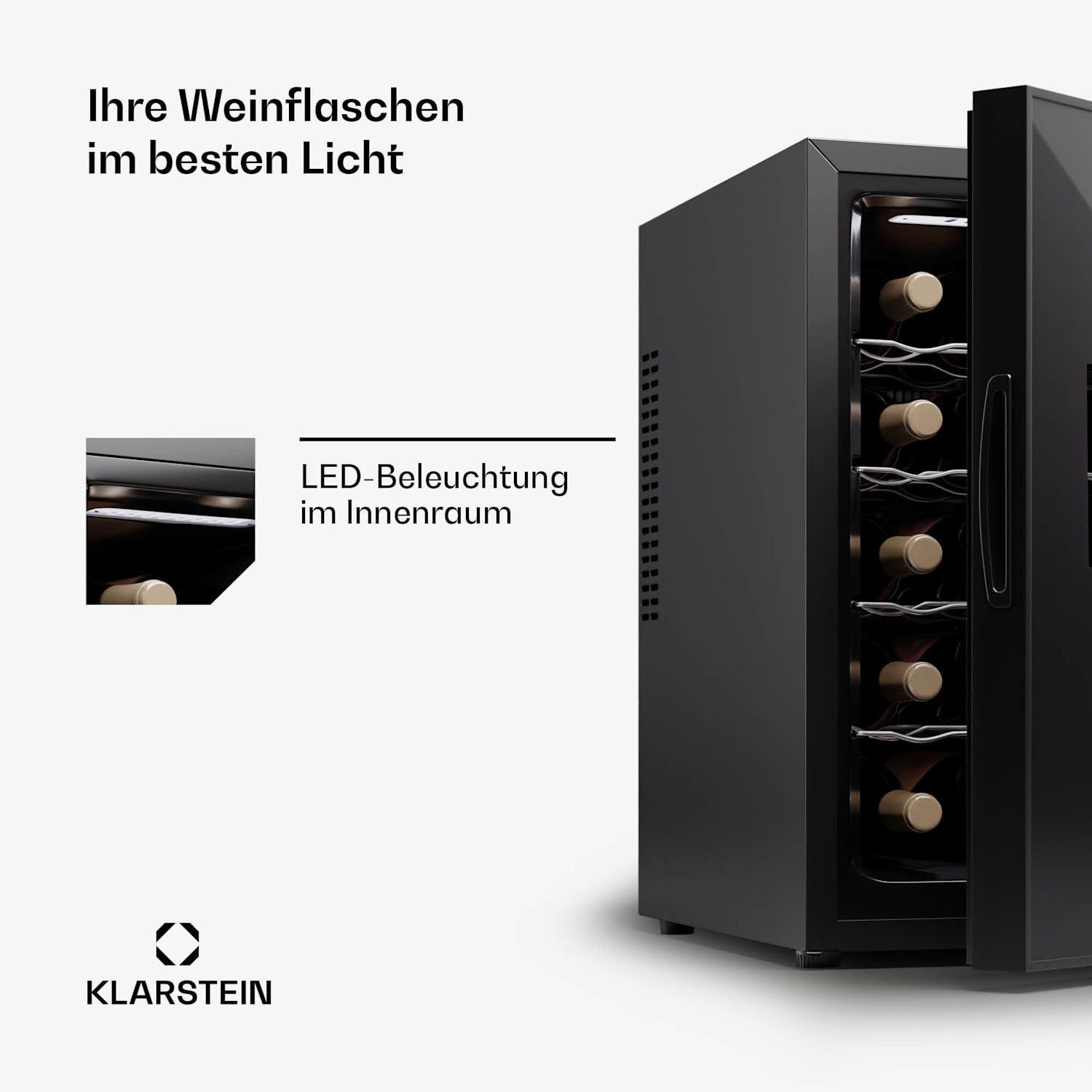 Silent Vino 15 Uno Weinkühlschrank 39 L / 15 Fl 5-18 °C Touch 39 Ltr | 1 Kühlzone | Schwarz
