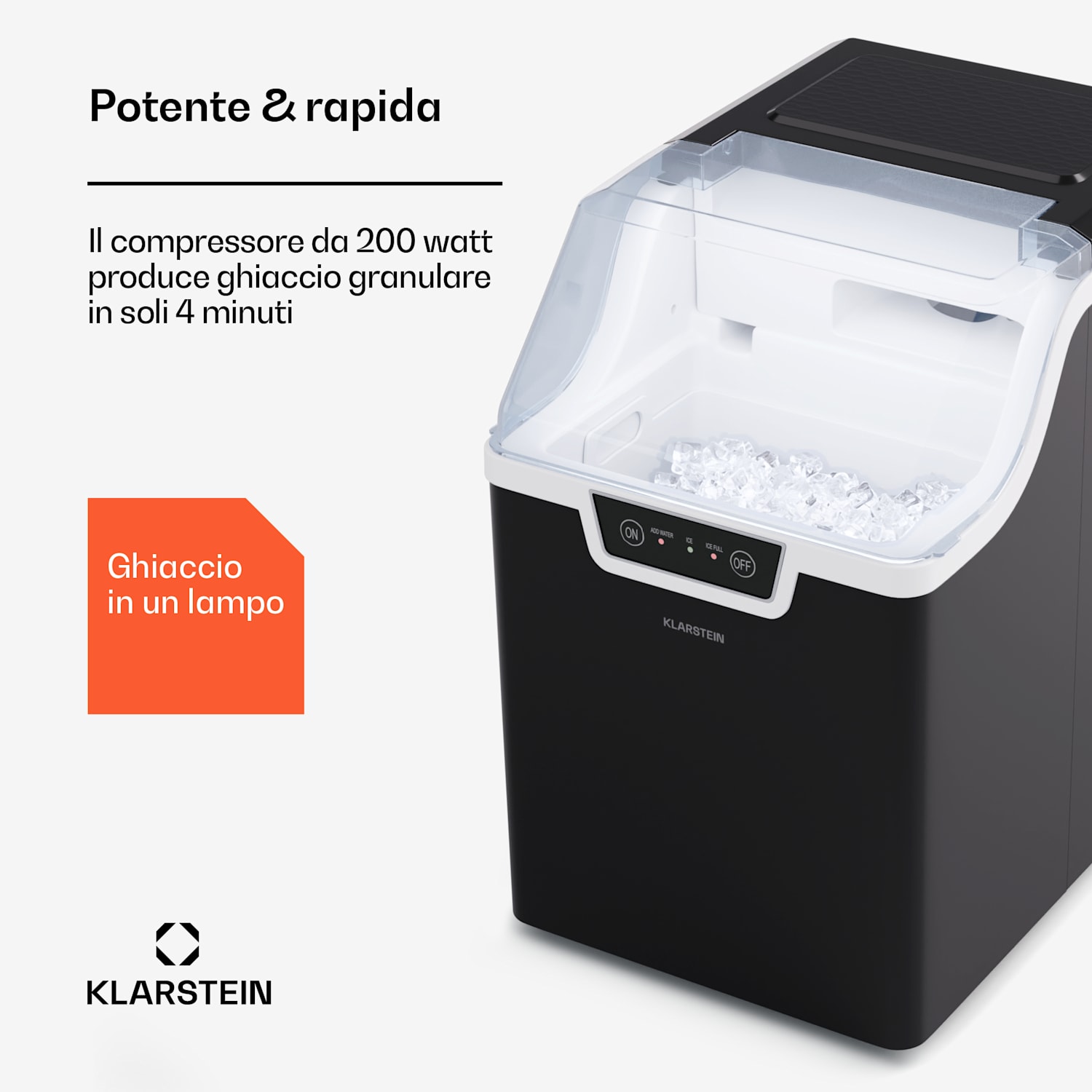 Wallberg Nugget - Ice maker, macchina del ghiaccio Nero