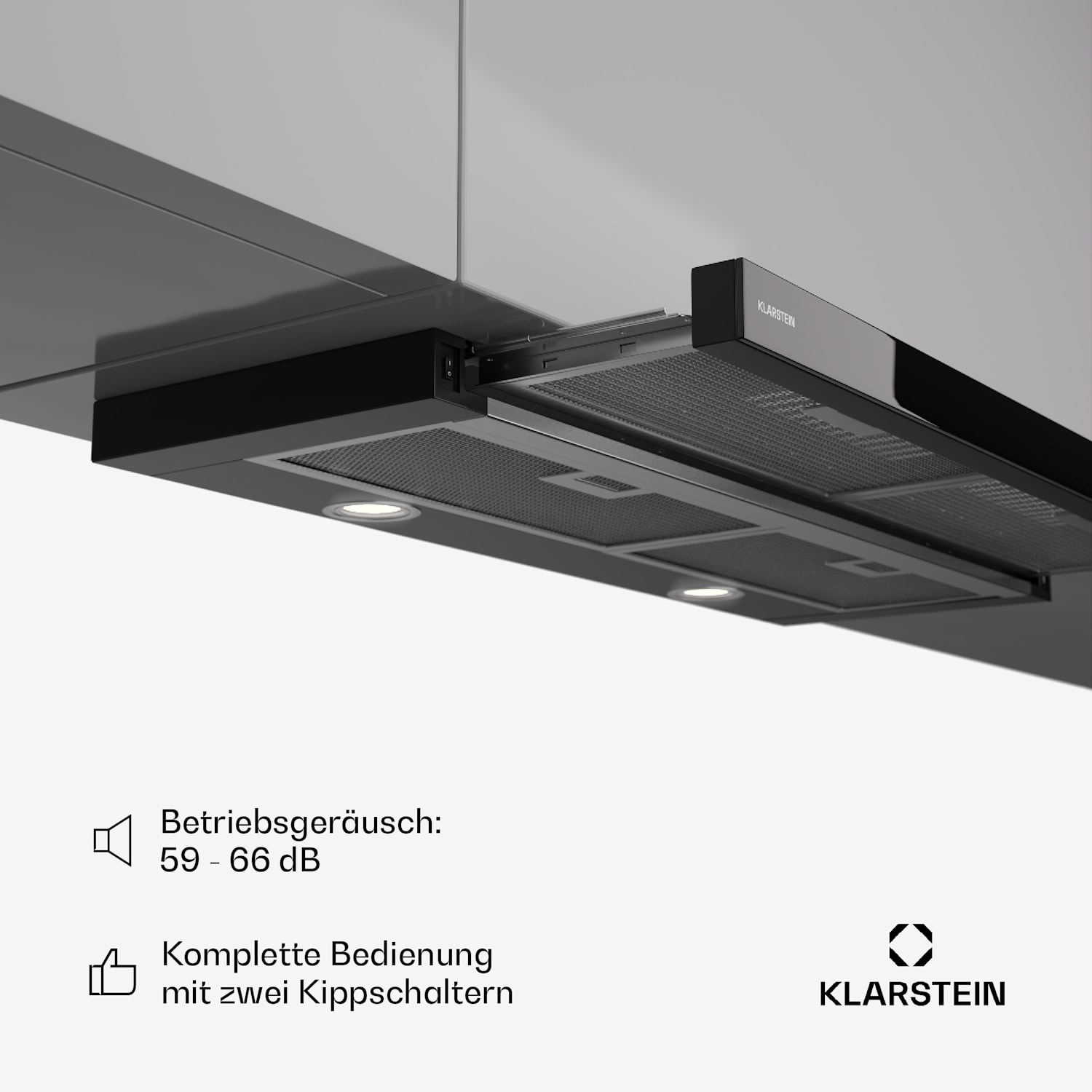 Mariana 90 Neo - Cappa aspirante a schermo piatto, 491 m³/ora, scarico/ricircolo, LED, classe energetica C 90 cm | Nero
