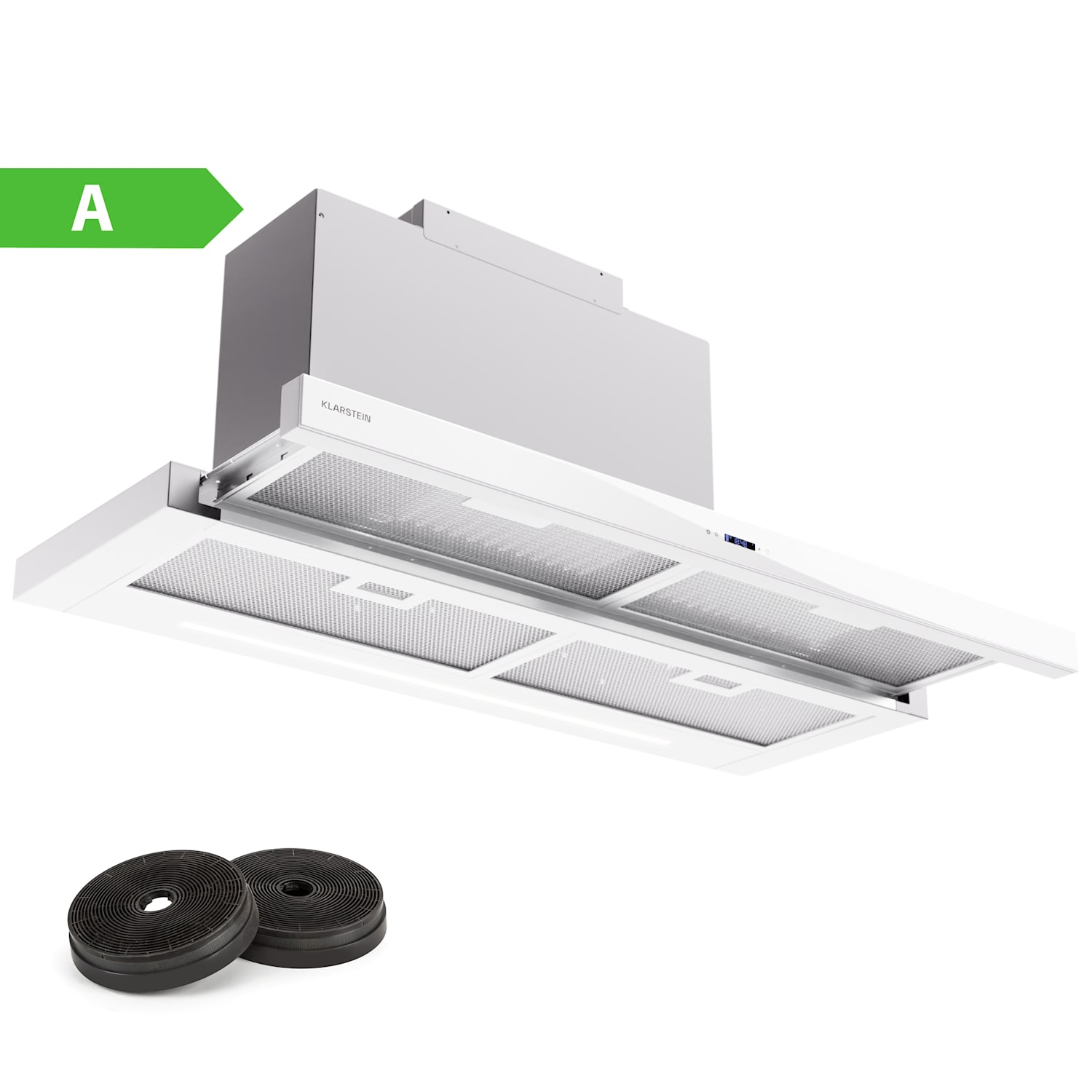 Mariana Neo 90 - Cappa a schermo piatto, 90 cm, 640 m³/ora, scarico, LED 90 cm | Bianco