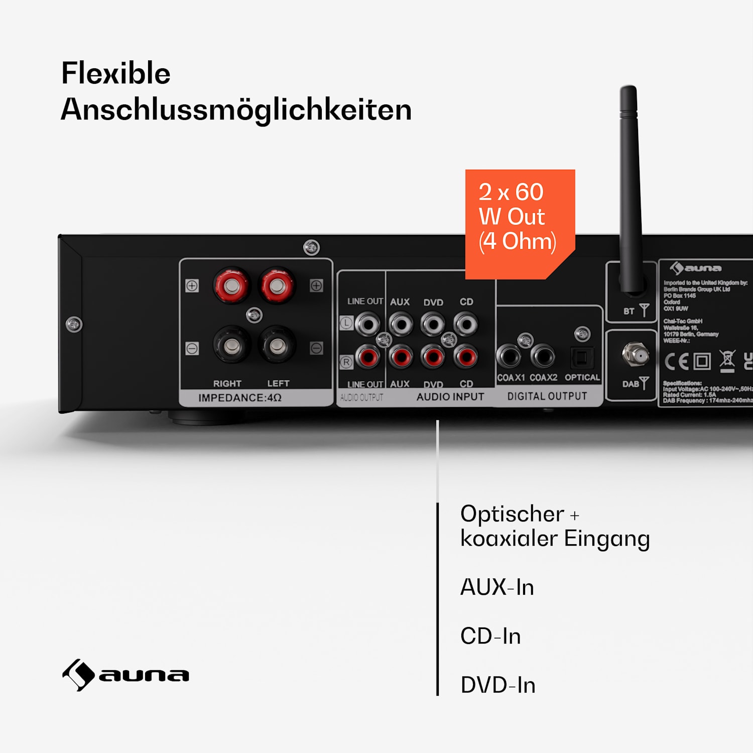 Art22 Amplifier DAB+ BT HiFi-Verstärker DAB+/FM Radio 