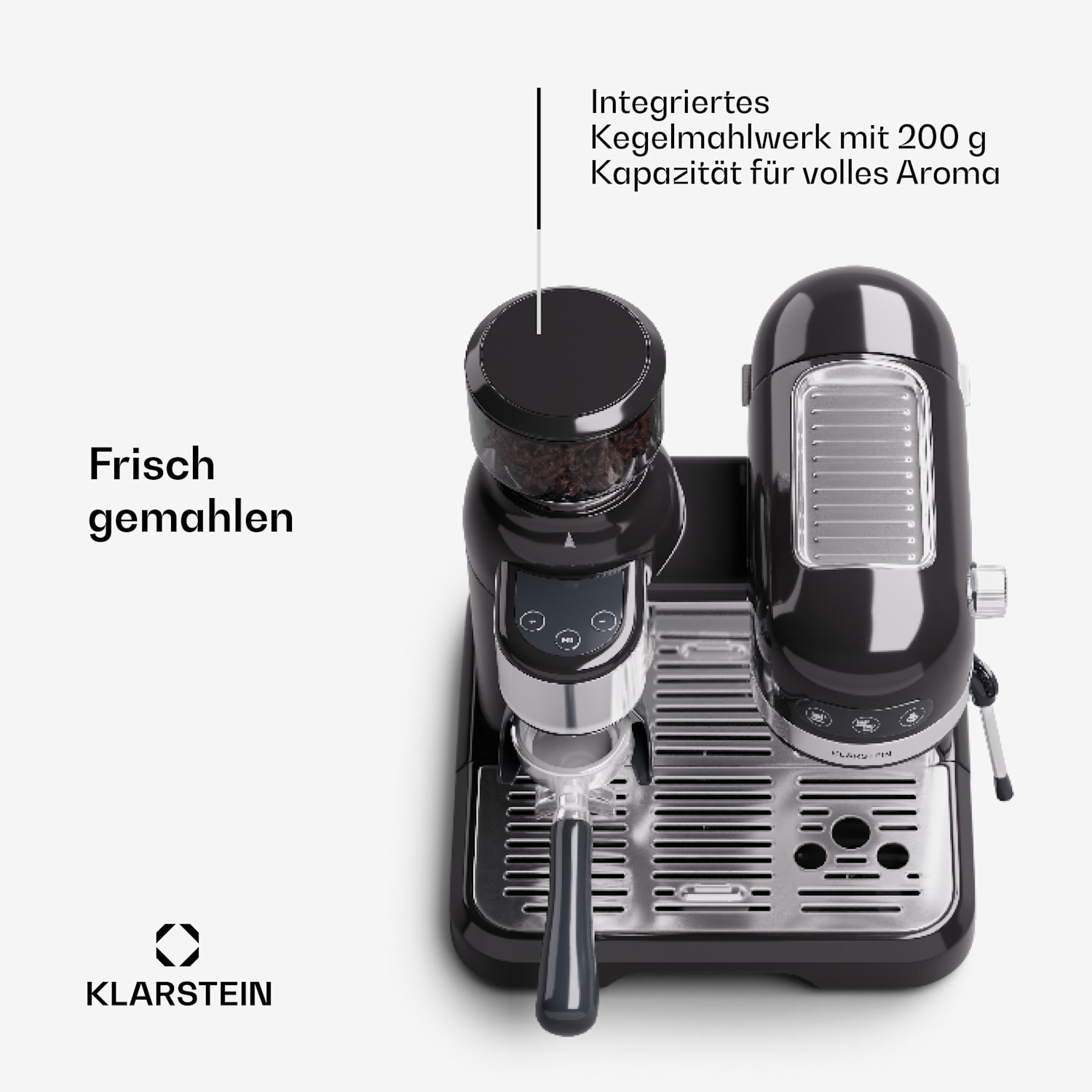Bella Café Espressomaschine inkl. Mahlwerk 1550W 20 bar 1,4 l  Schwarz