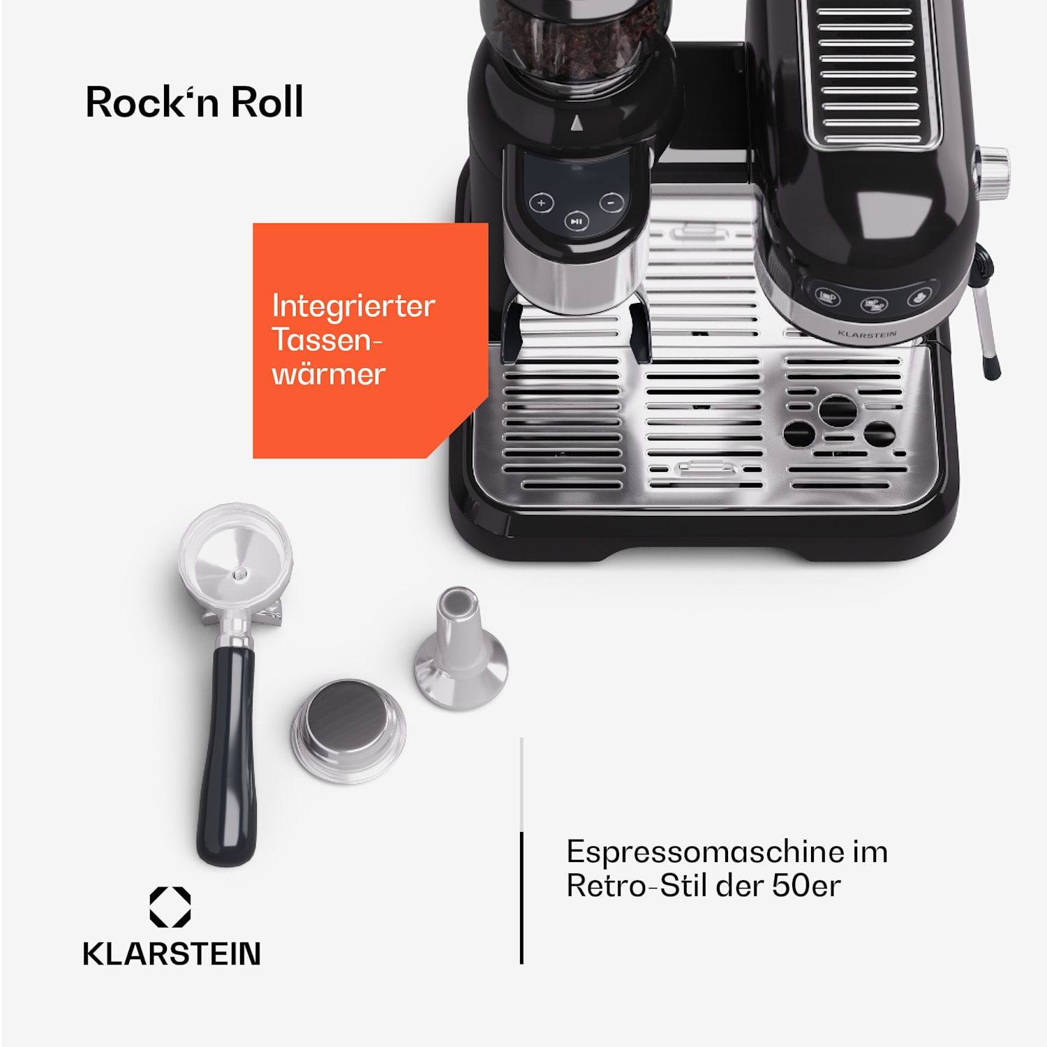 Bella Café Espressomaschine inkl. Mahlwerk 1550W 20 bar 1,4 l  Schwarz