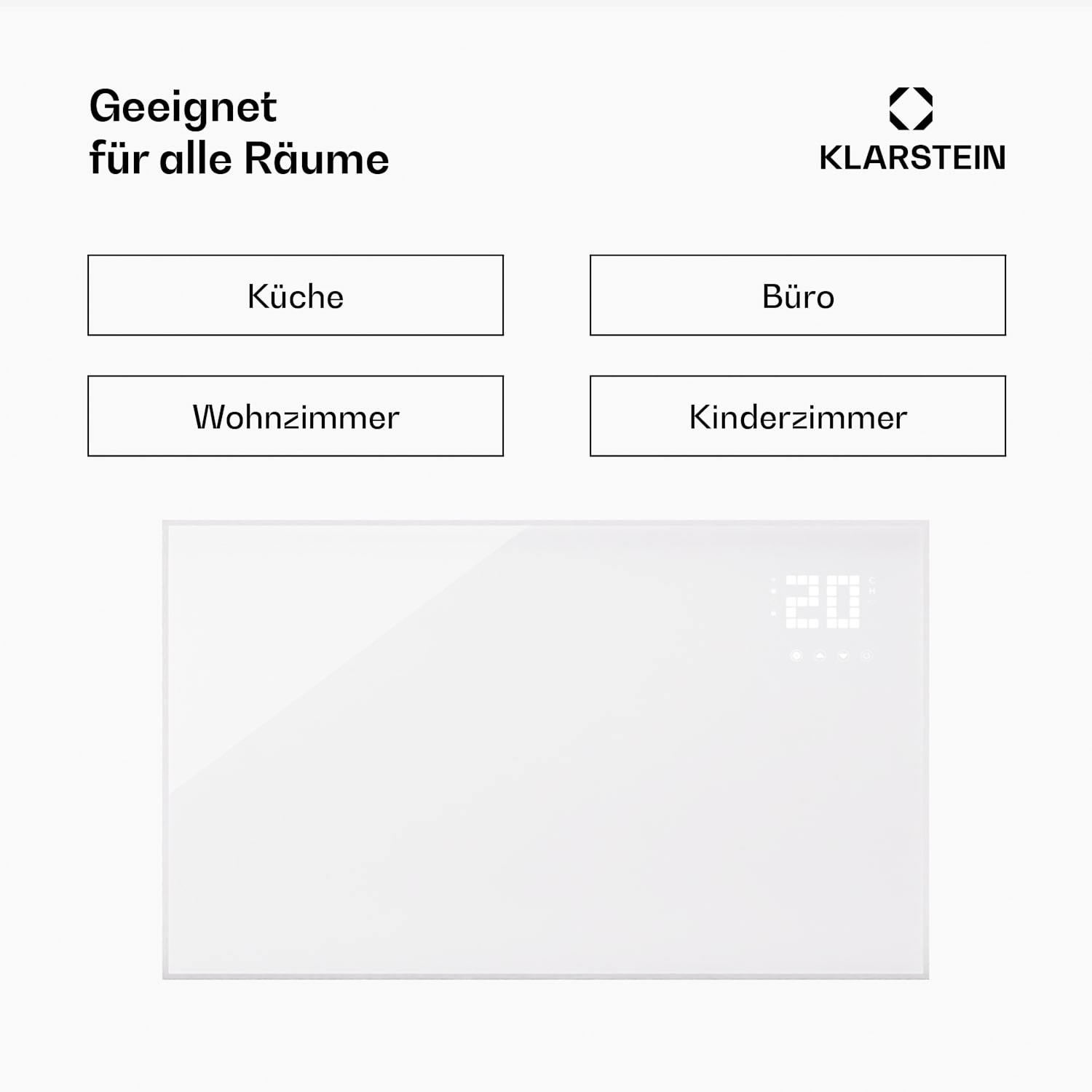 Wonderwall Smart Bornholm Infrarotheizung 110x65cm App 600W Horizontal | 600 W | Weiß