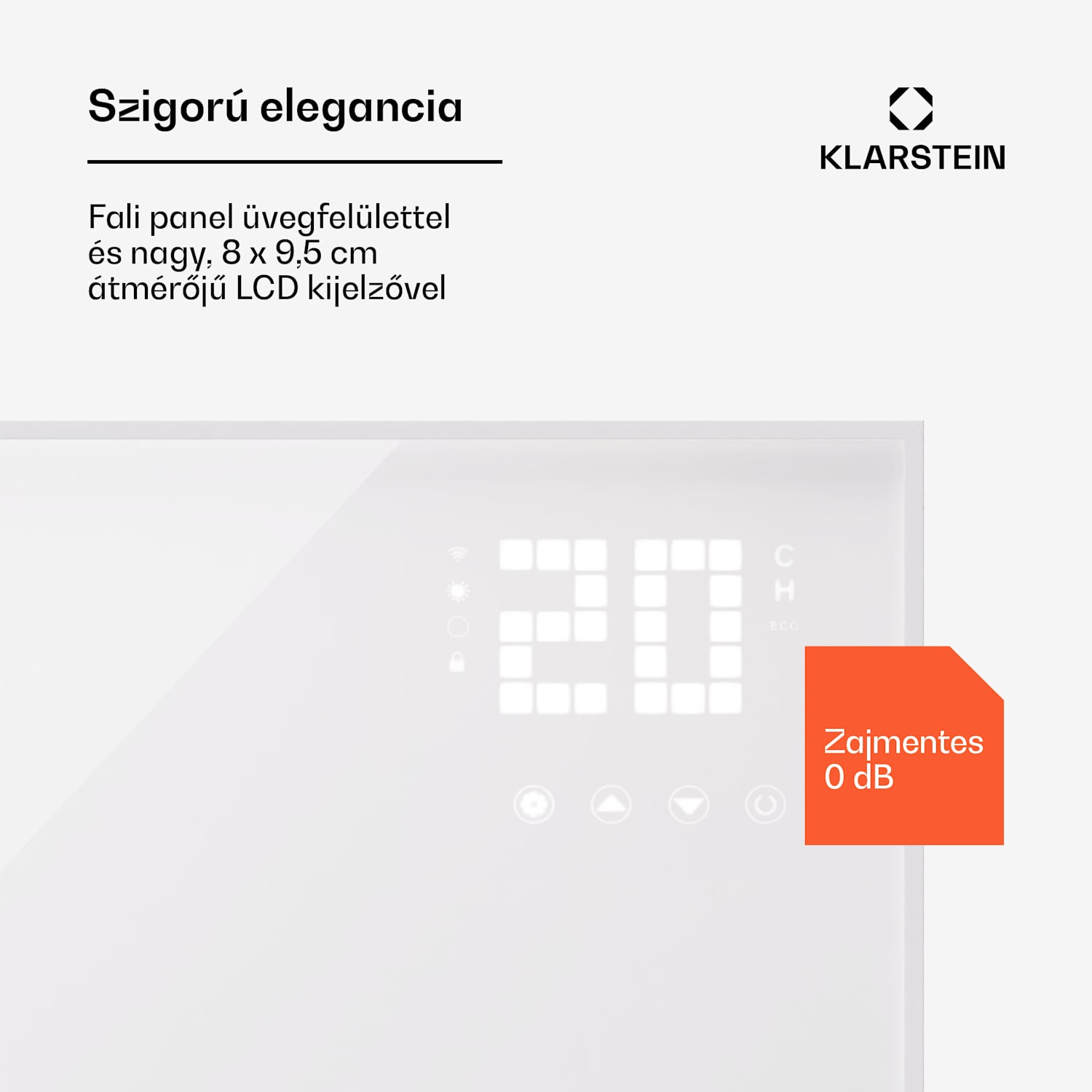 Wonderwall Smart Bornholm, infravörös hősugárzó, 120 x 100 cm, 1200 W, applikáció vízszintes | 1200 W | Fehér