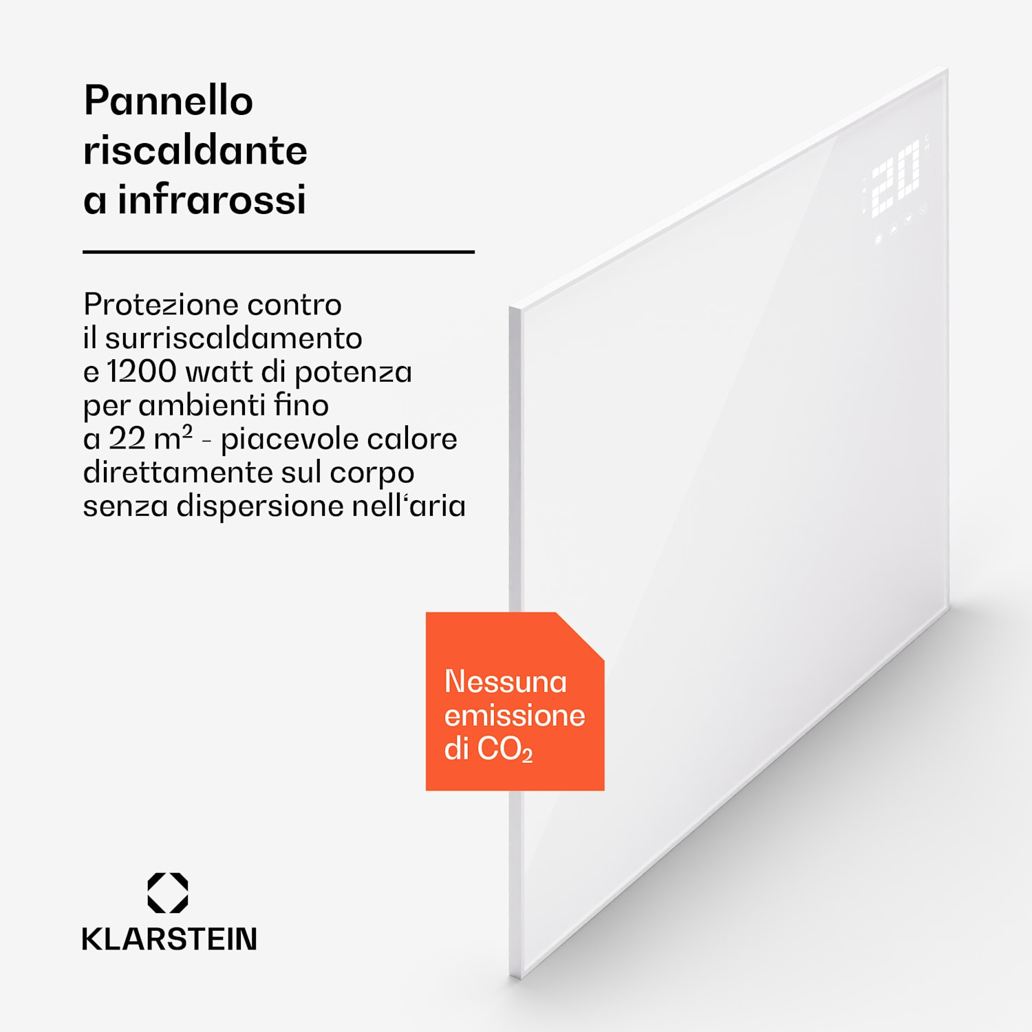 Wonderwall Smart Bornholm riscaldamento a infrarossi 125x100cm App 1200W 