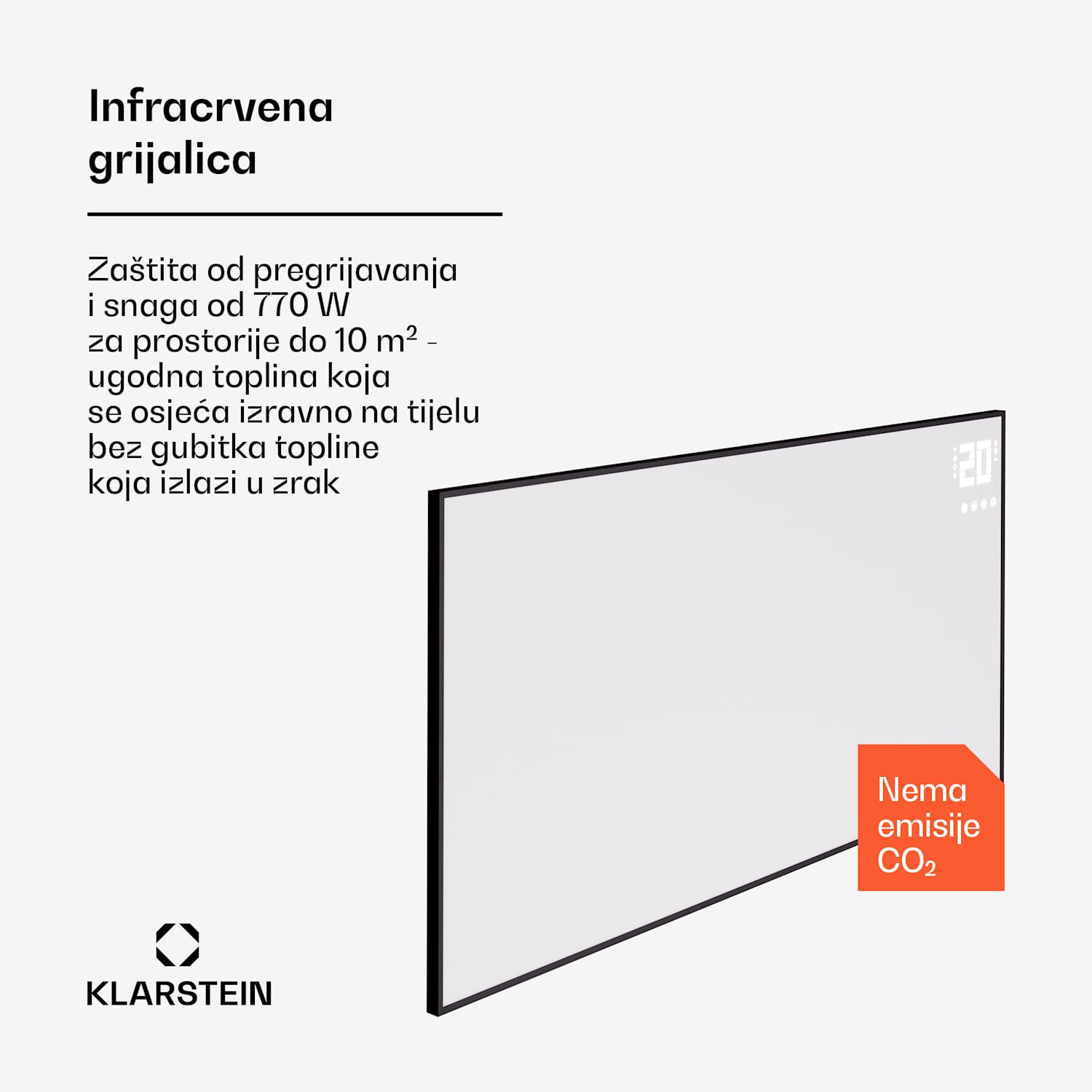 Wonderwall Smart Bornholm, infracrvena grijalica, 120 x 60 cm, 770 W, aplikacija 