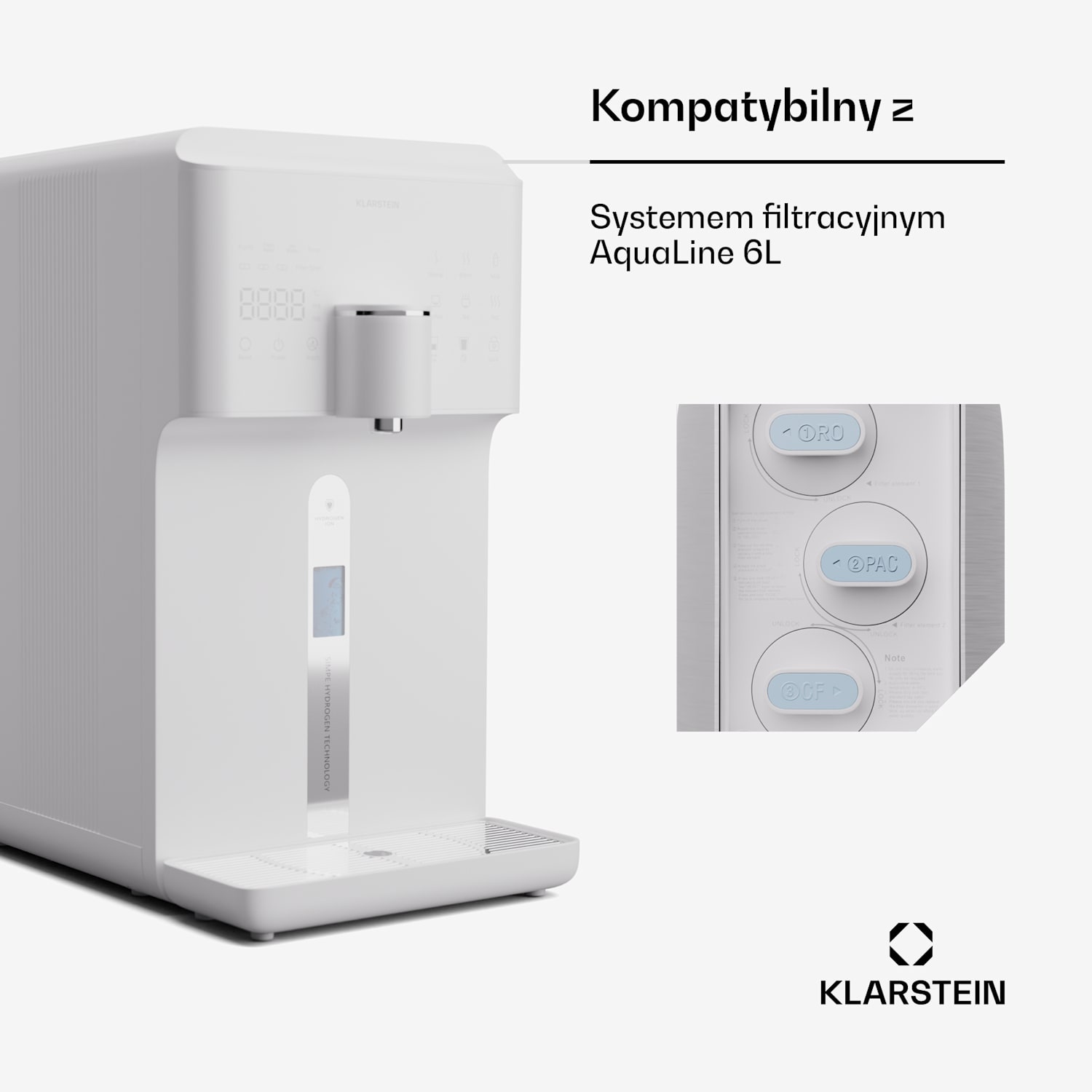 Filtr AquaFina CF system filtracyjny 2-w-1 uzdatnianie wody filtr z węglem aktywnym 