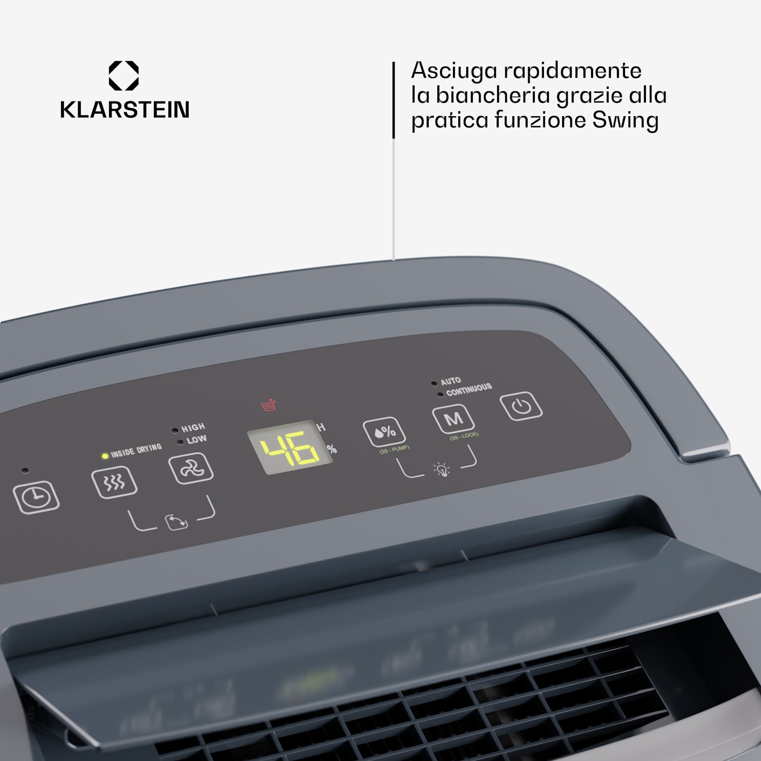 DryFy Connect 30 - Deumidificatore a compressione con interfaccia WiFi, 30 l/giorno, 25-30 m² 30l/24h | Antracite