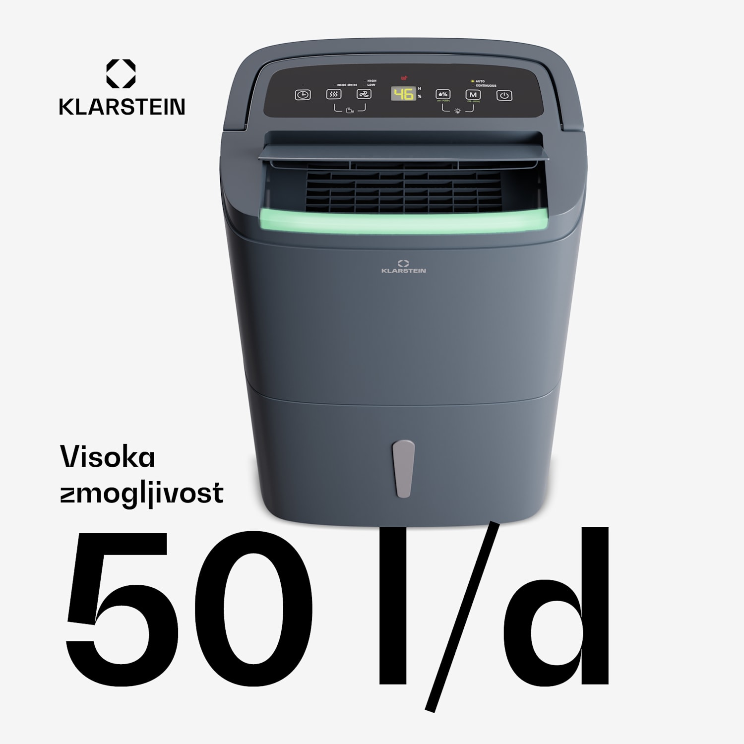 DryFy Connect 50 Smart, Razvlaževalec, WiFi, Kompresorski, 50l/d, 45-55m² 50l/24h | Antracit