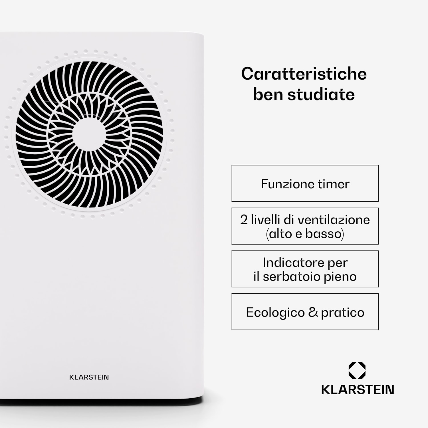 CircleDry Smart 12 L - Deumidificatore | 12L/giorno | 260 W | 24 m² | WiFi | Timer | Filtro 12l/24h | Bianco