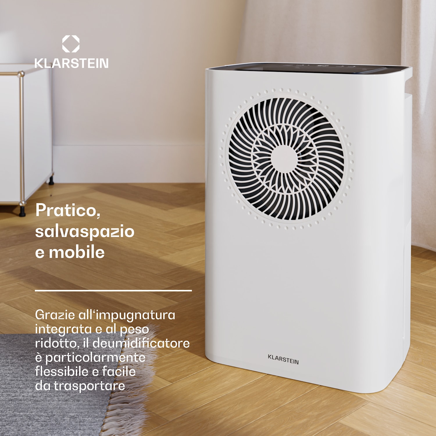 CircleDry Smart 16 L - Deumidificatore | 16L/giorno | 290 W | 32 m² | WiFi | Timer | Filtro 16l/24h | Bianco