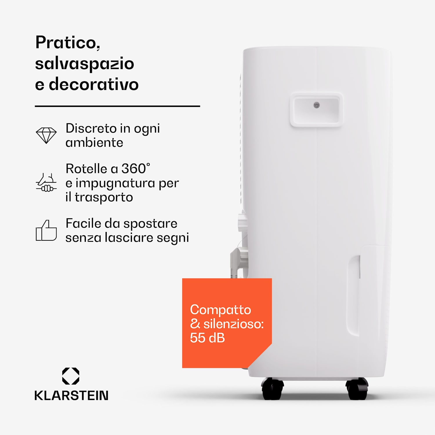 DryFy Connect 60 - Deumidificatore a compressione con interfaccia WiFi, 60 l/giorno, 45-65 m² 60/24h | Bianco