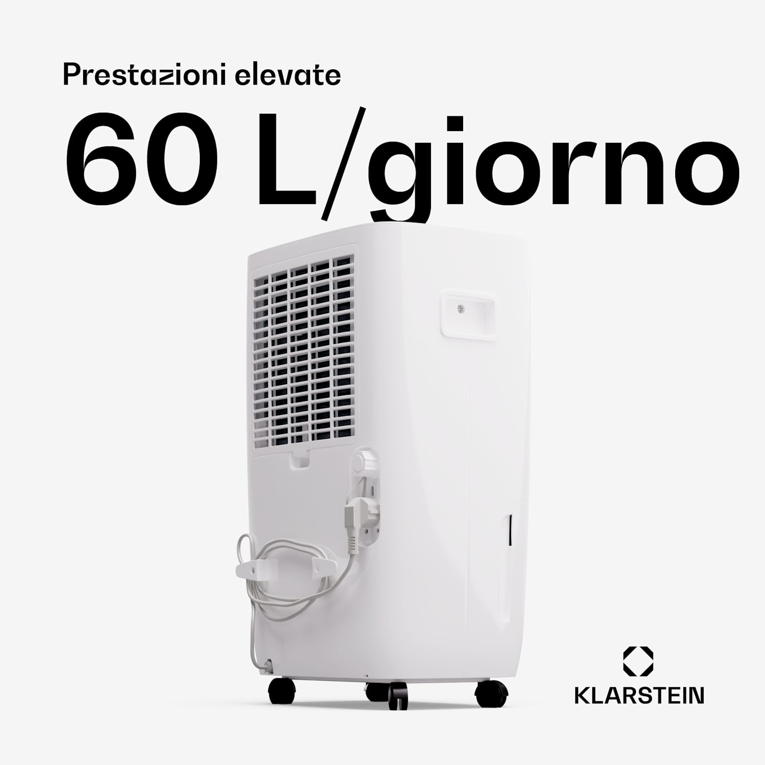 DryFy Connect 60 - Deumidificatore a compressione con interfaccia WiFi, 60 l/giorno, 45-65 m² 60/24h | Bianco