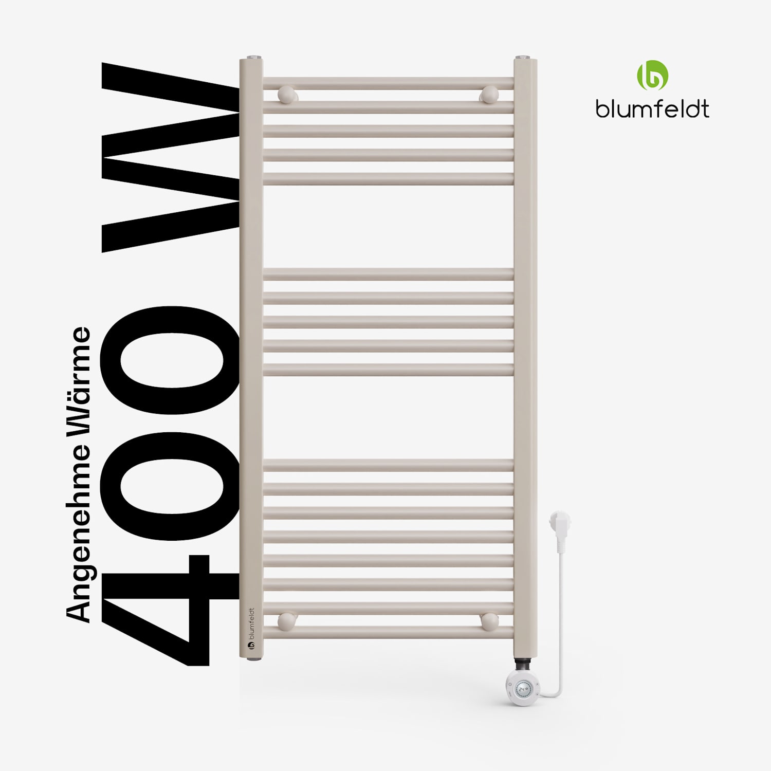 Harrison Smart Radiateur électrique 400 W env. 50x100 cm 3 sèche-serviettes Sable