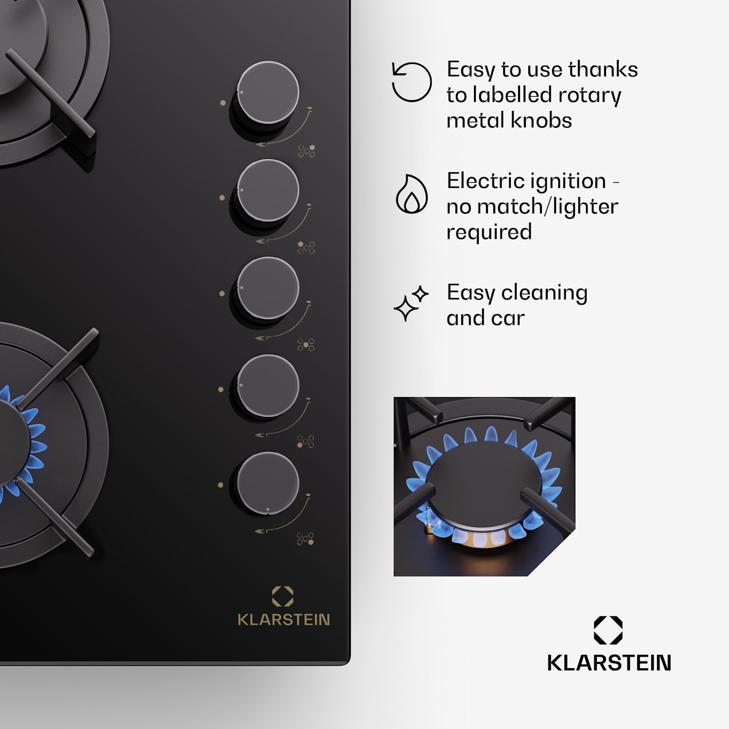  Klarstein Goldflame 5 gas hob 5-burner side control 