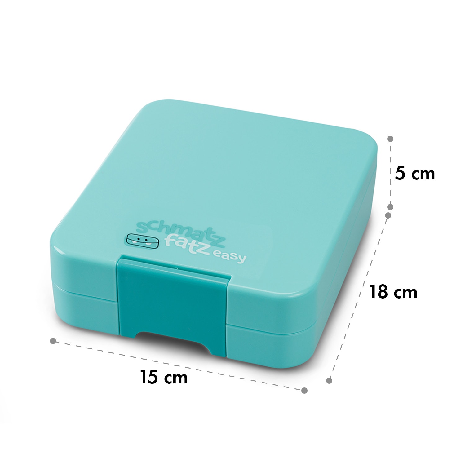 schmatzfatz easy Snackbox 4 Fächer 18 x 15 x 5 cm  Türkis