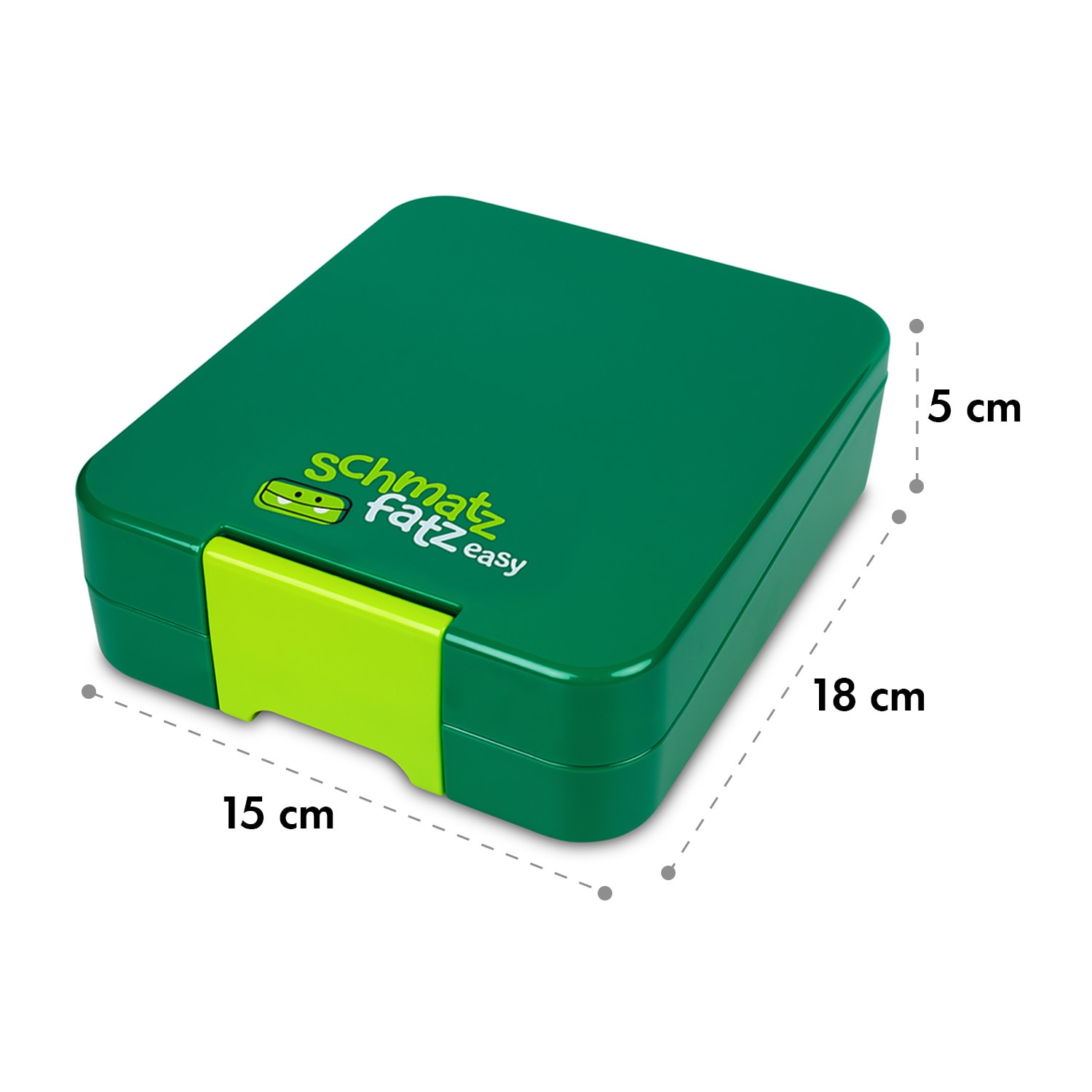 schmatzfatz junior, Snackbox, 4 Scomparti, 18 x 15 x 5 cm  Verde