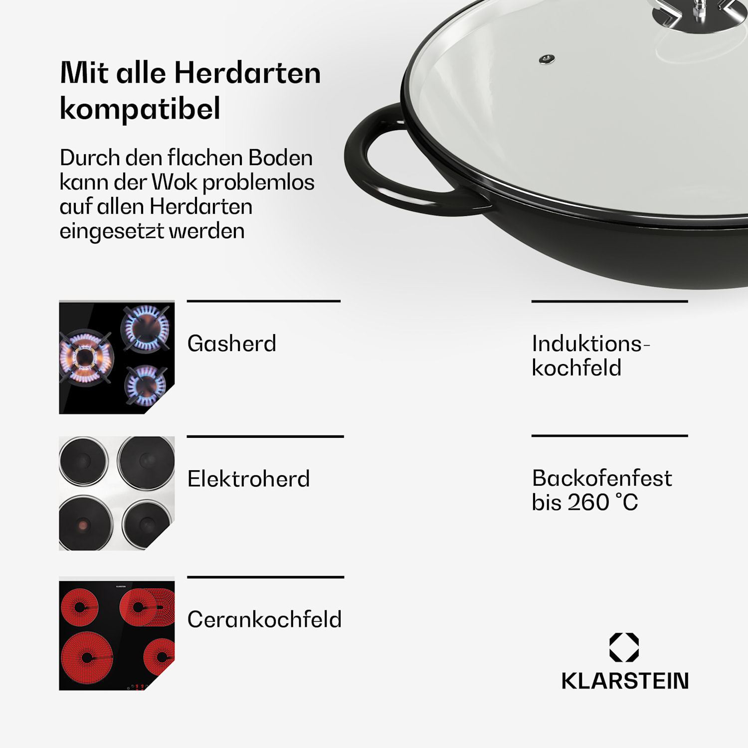 Klarstein Jersey - Wok, nera 