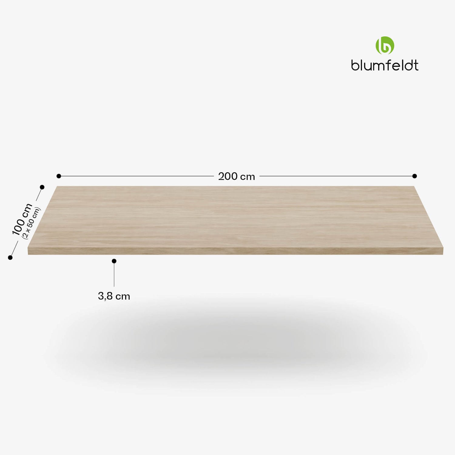 Piano del tavolo Bearsdon 200 x 100 cm per cucina e sala da pranzo | Legno stratificato robusto 200 x 100 | Pino