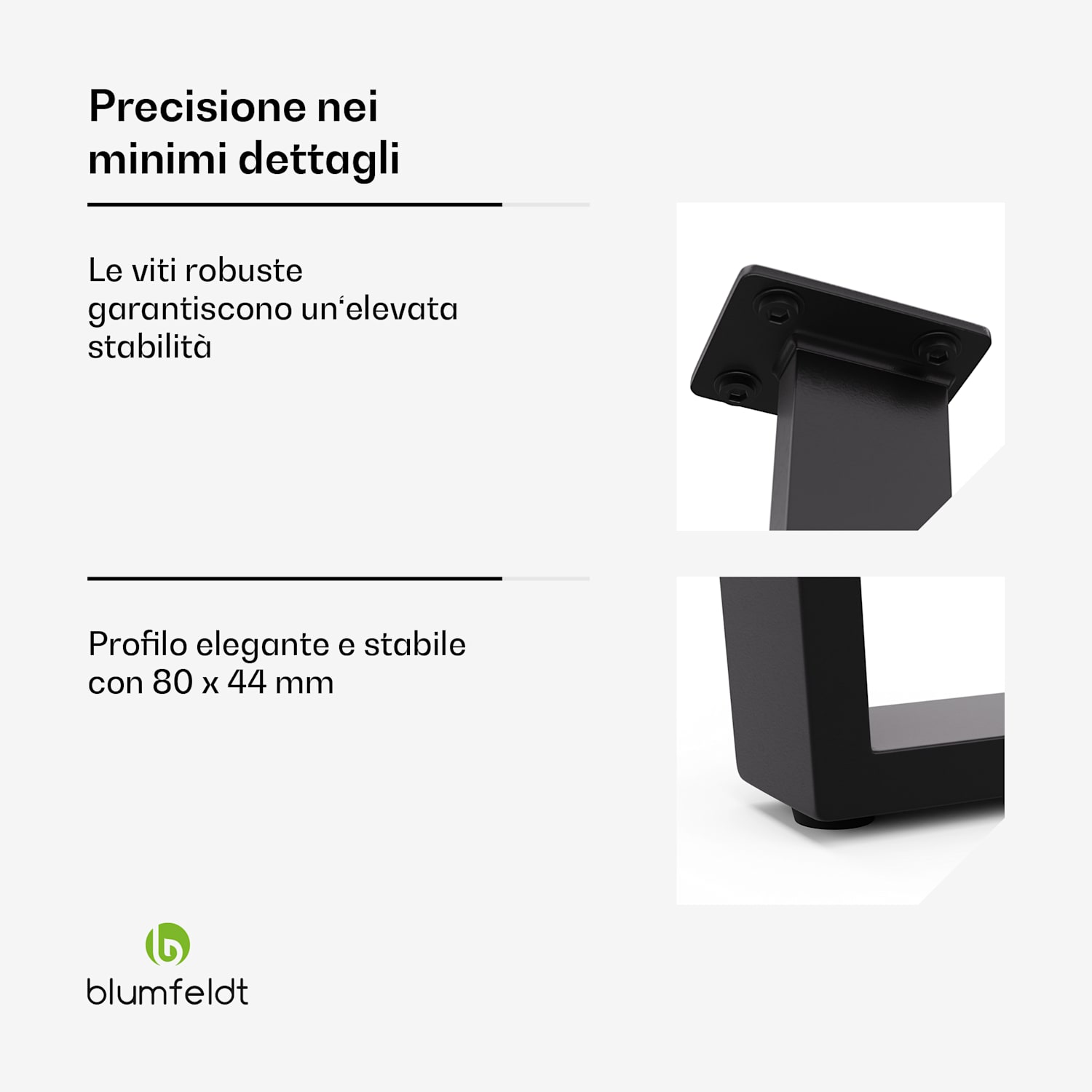 Ayr Table Legs | Gambe da tavolo, 72 x 72 cm | Metallo 82x72