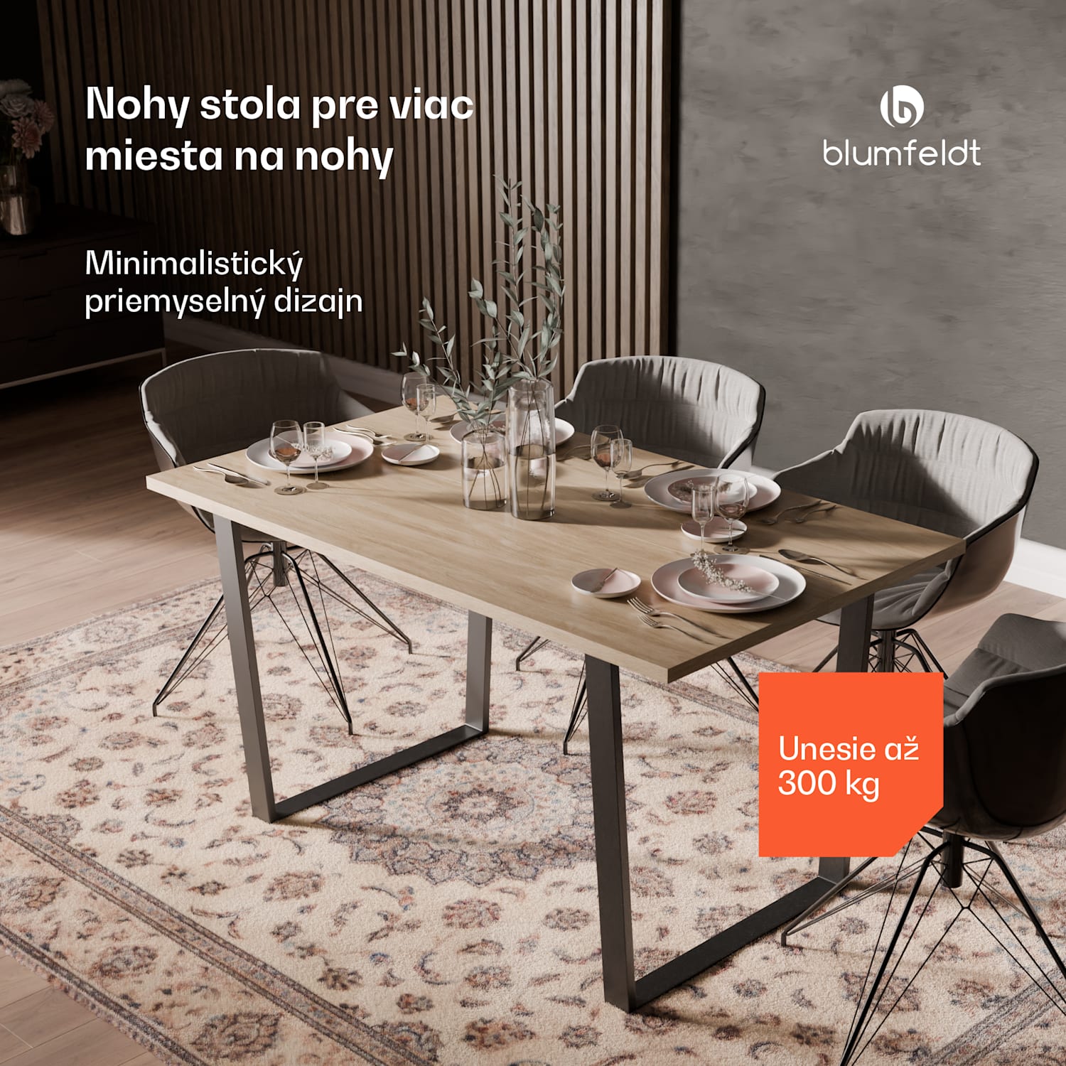 Ayr Table Legs, Nohy stola 72 x 72 cm, kov 