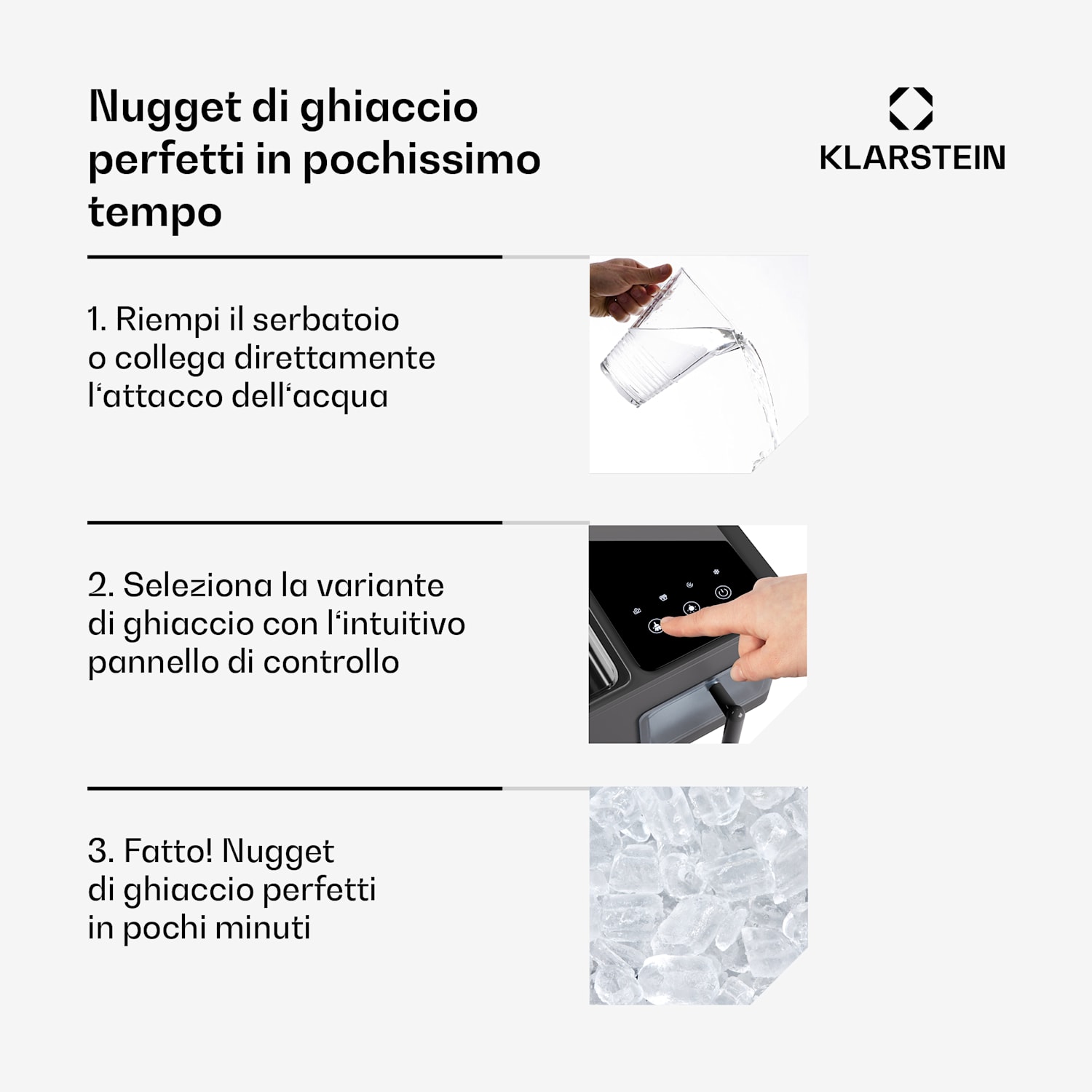 Glacial Pro - Ice maker per ghiaccio granulare, macchina per ghiaccio granulare, modalità rapida, compressore da 200 watt, 15 kg di ghiaccio granulare al giorno, funzionamento silenzioso 