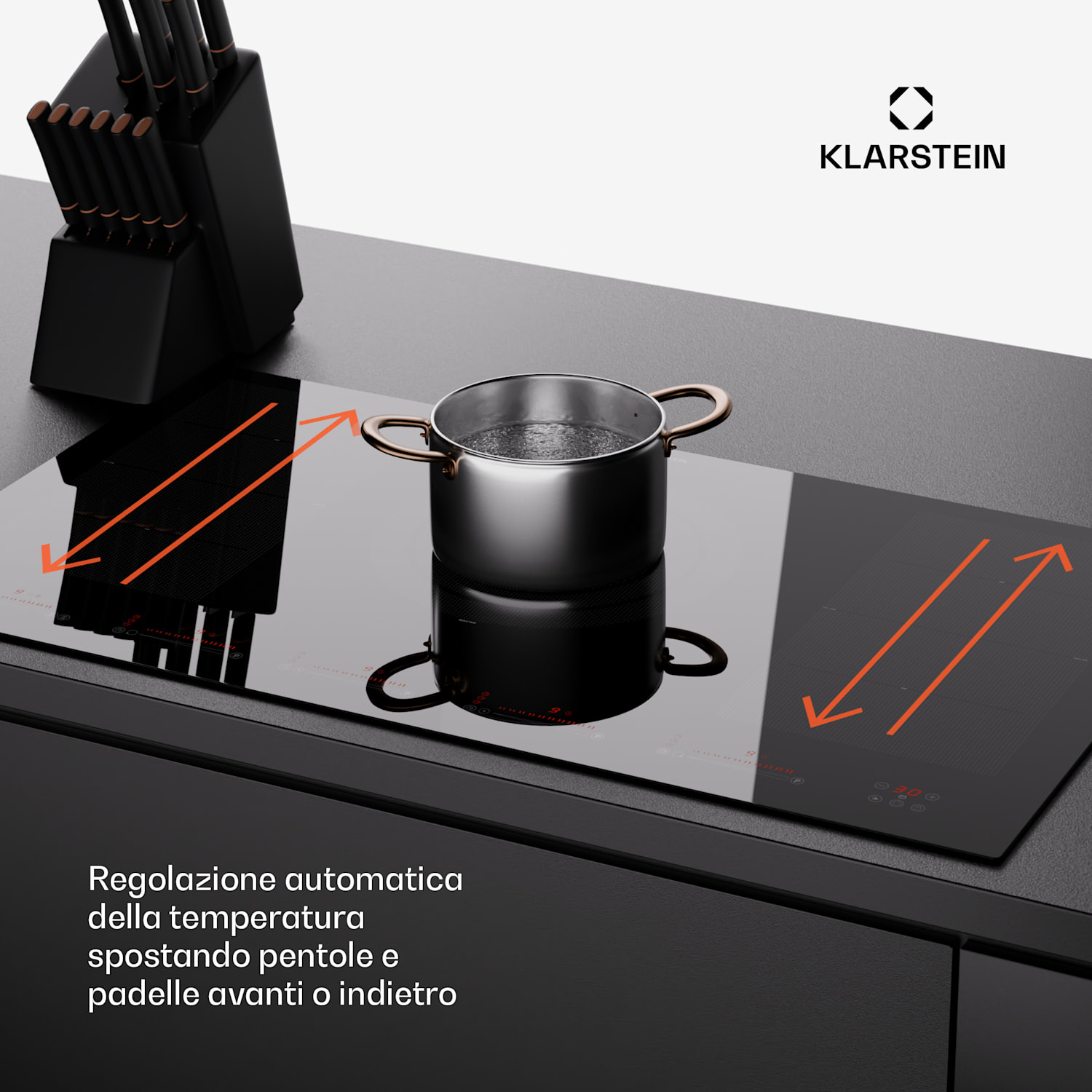 Masterzone 90 Flex piano cottura a induzione, incasso, 5 zone di cottura, 2 zone Flex, ThermoBoost, tecnologia Smart Flex, max. 12600 Watt 