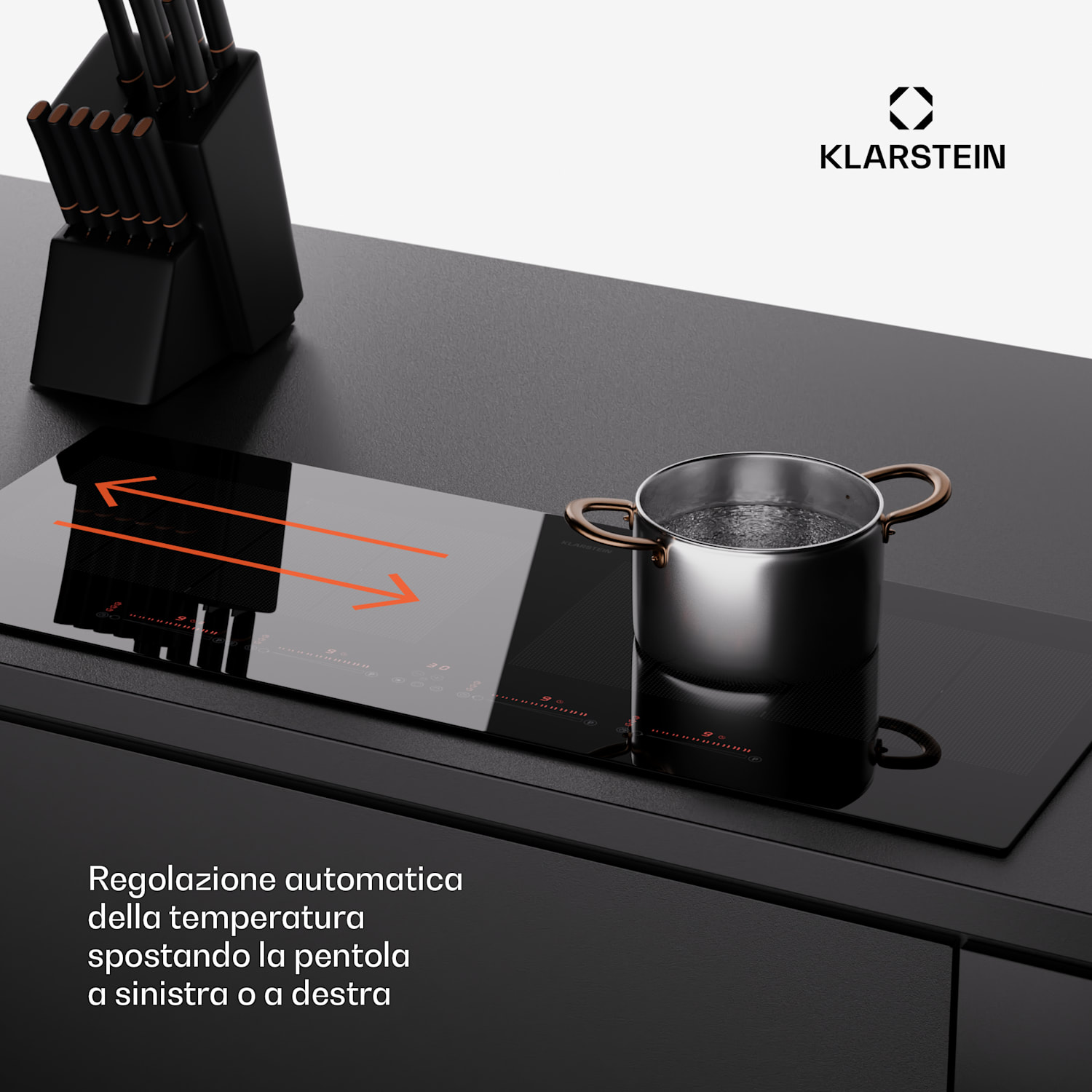 Masterzone 90 Slim Flex piano cottura a induzione, incasso, 4 zone di cottura, 2 zone Flex, ThermoBoost, tecnologia Smart Flex, max. 7200 Watt 