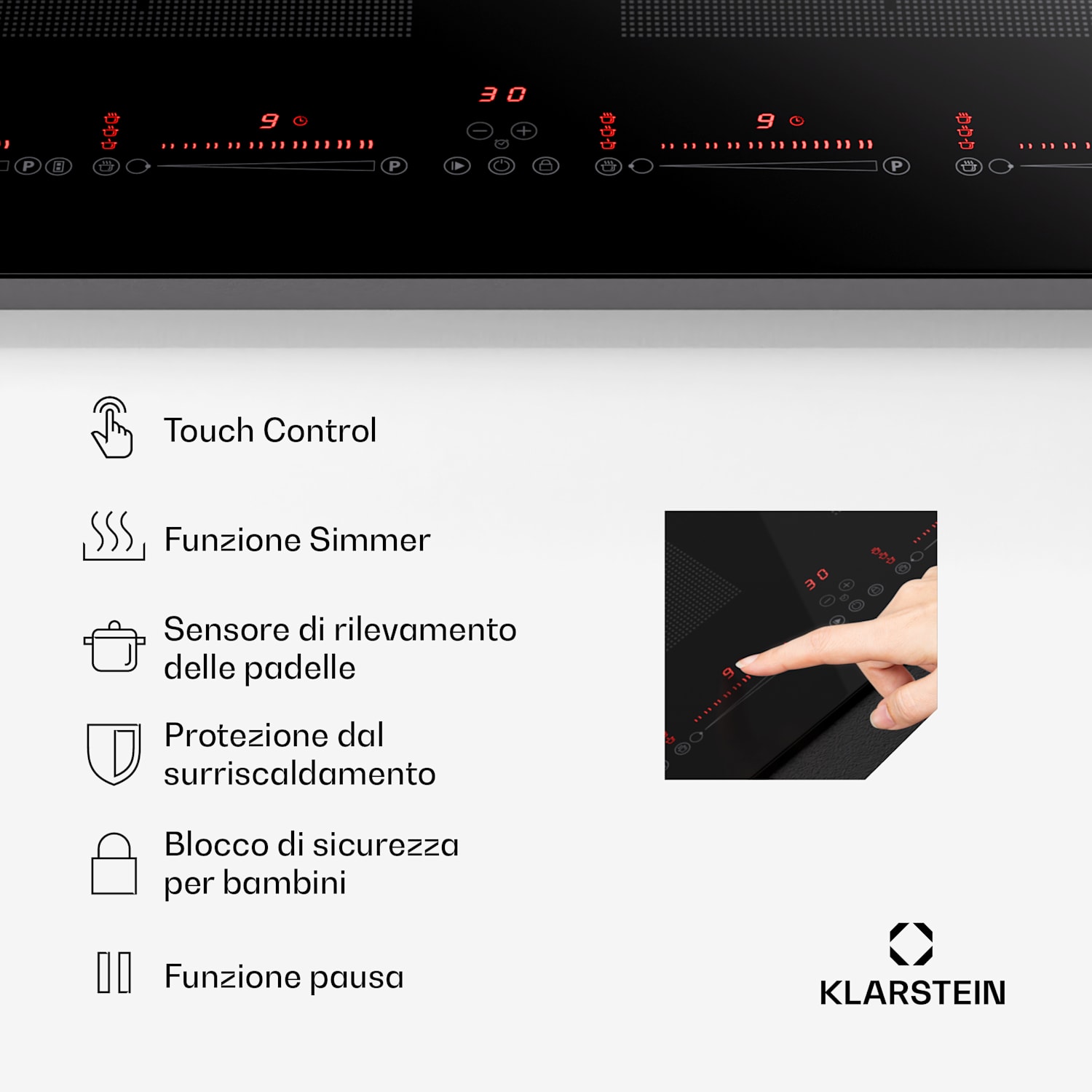 Masterzone 90 Slim Flex piano cottura a induzione, incasso, 4 zone di cottura, 2 zone Flex, ThermoBoost, tecnologia Smart Flex, max. 7200 Watt 