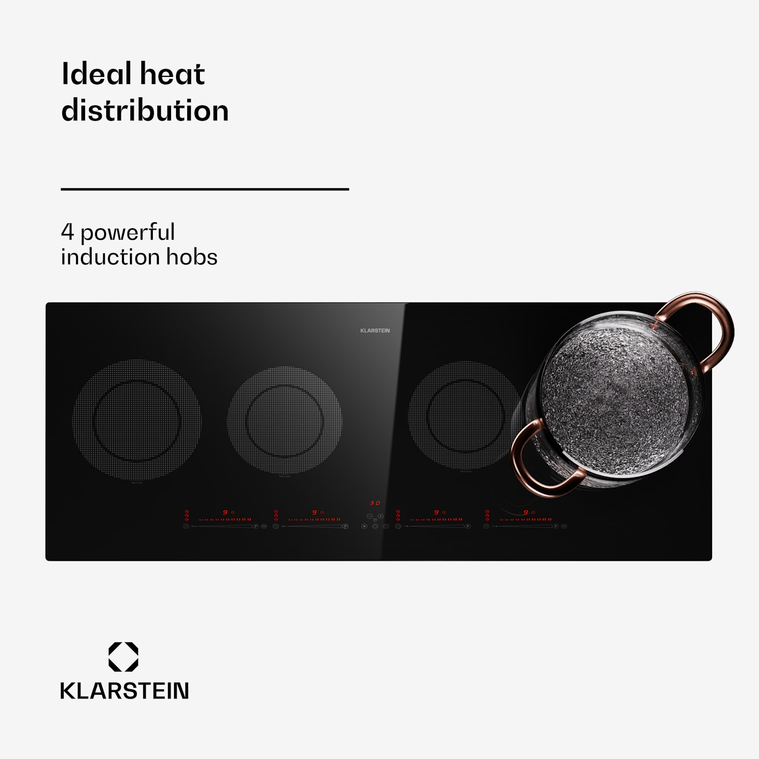 Masterzone Slim Round, indukciós főzőlap, max. 7200 W, beépített, 4 zóna 