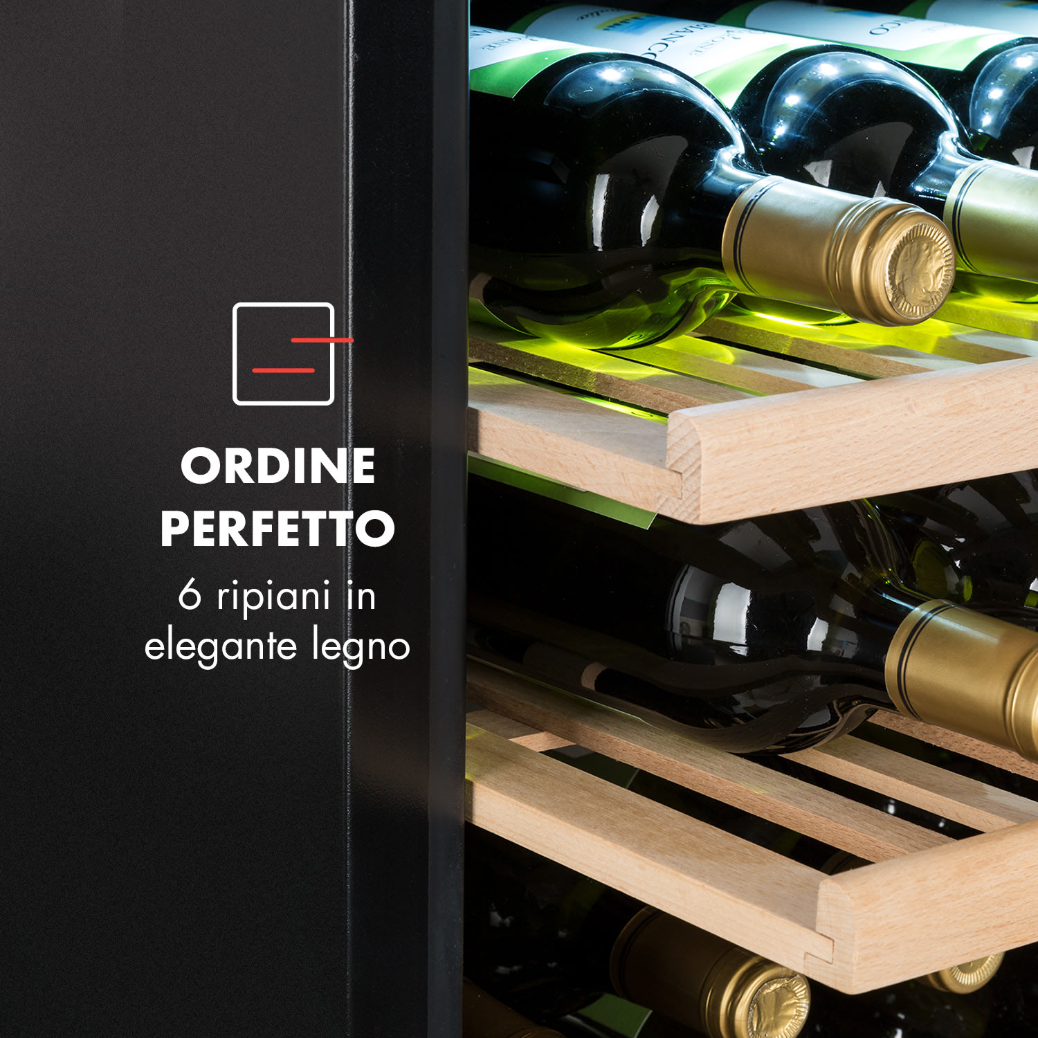 Vinsider 41 Frigorifero da incasso Duo Onyx 41 Fl 2 zone 41 bottiglie | 2 zone di raffreddamento | Nero