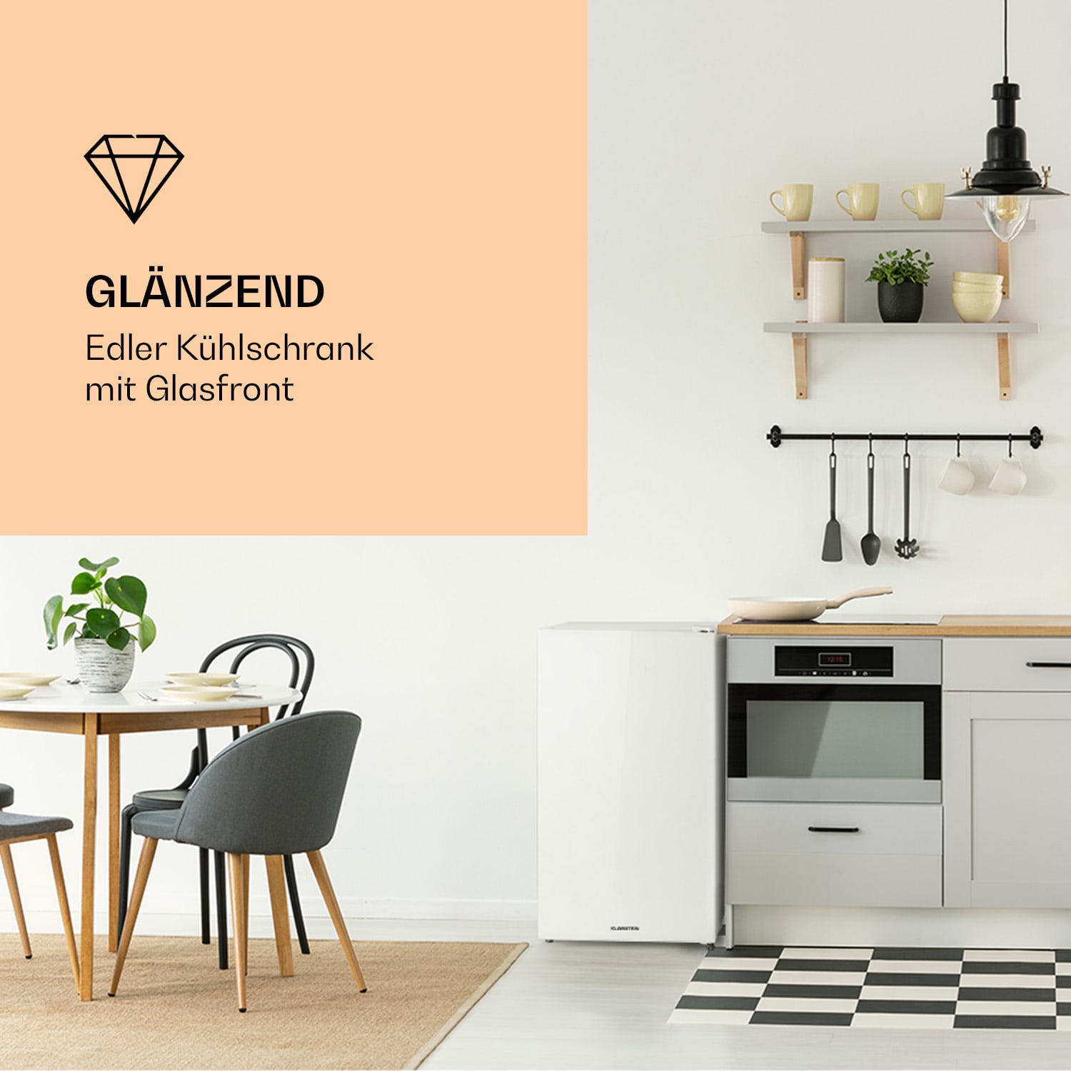 Luminance Frost Kühlschrank 91L Crisper-Fach 2 Glasböden 