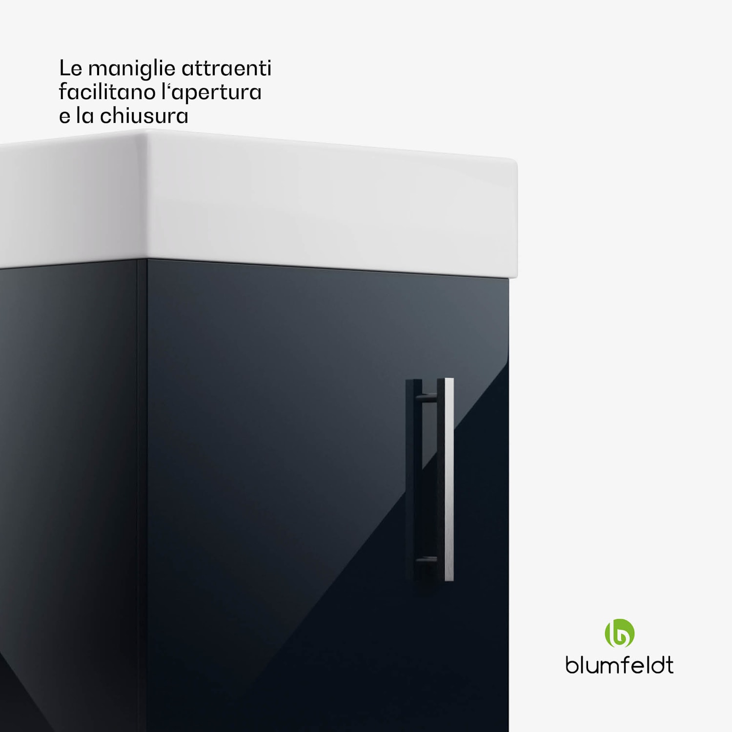 Johnstone portalavabo, mobiletto per il bagno, armadietto da bagno, 40 cm, con lavabo in ceramica, funzione soft close, spazio per riporre gli oggetti, splendente 