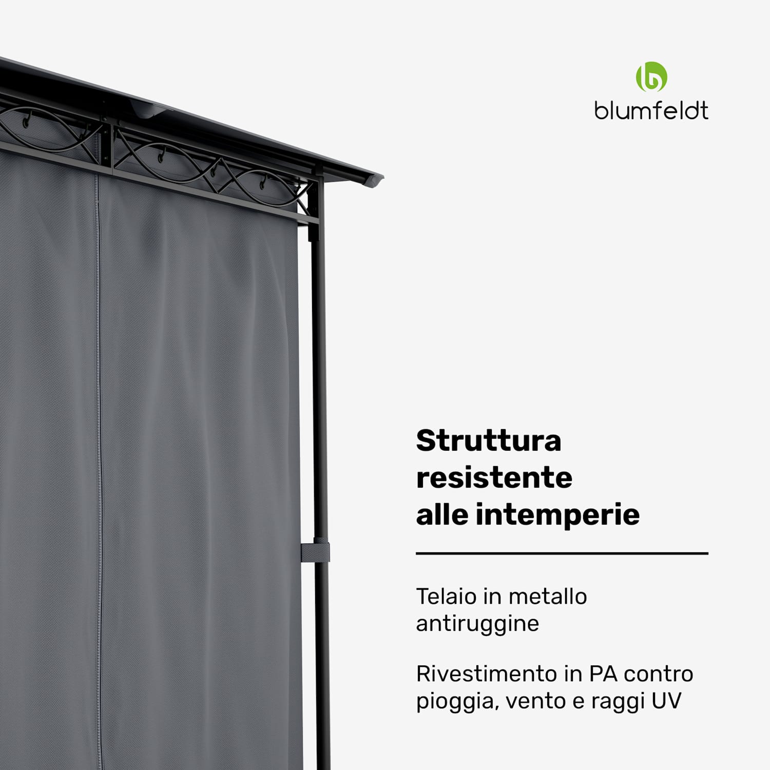 Mondo gazebo da giardino tendone per feste acciaio poliestere grigio scuro 3 x 3 m | Grigio Scuro