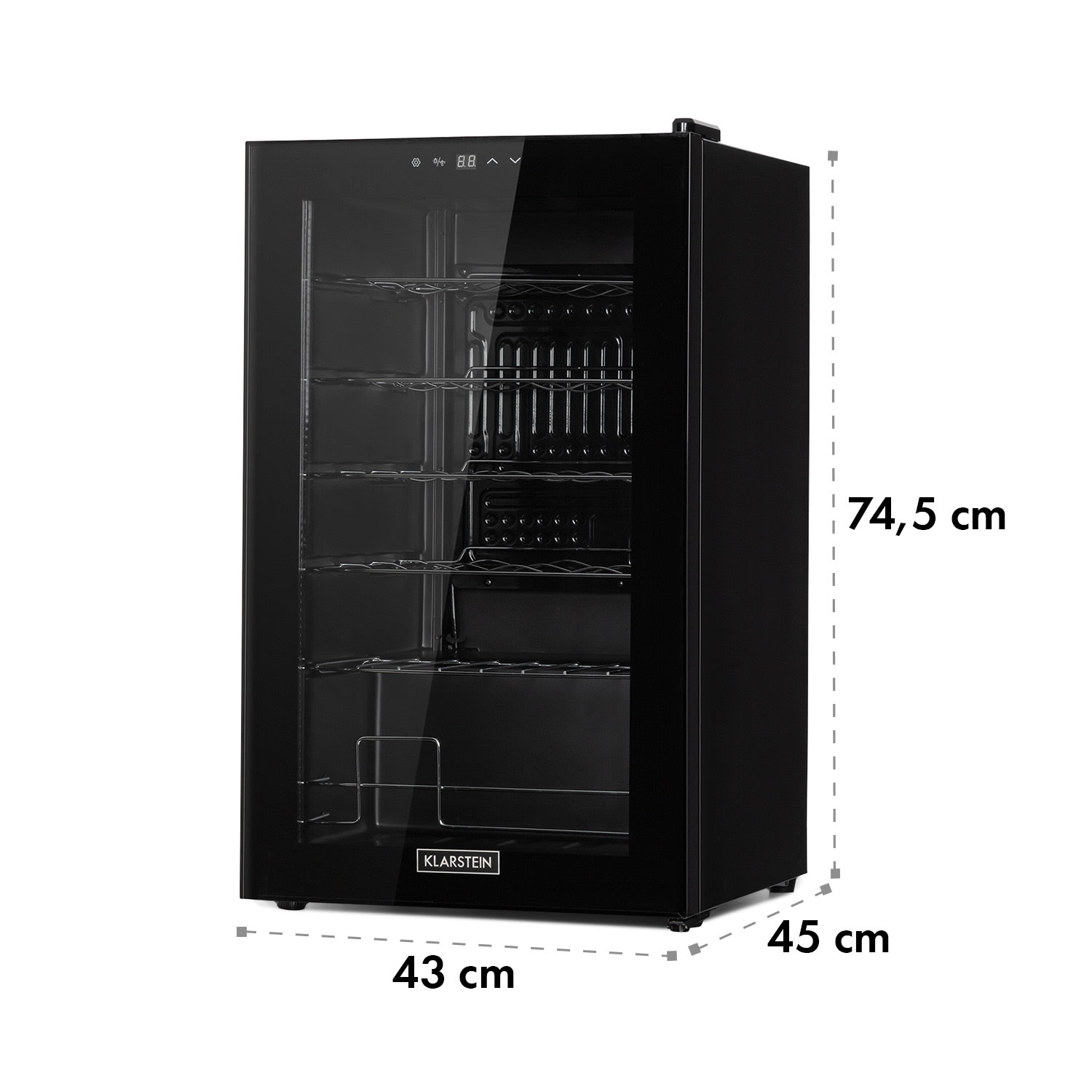 Shiraz 24 Uno, borhűtő, 63 liter, 24 palack, 5-18°C, érintőképernyős vezérlőpanel 24 palack | 1 hűtőzóna | Fekete