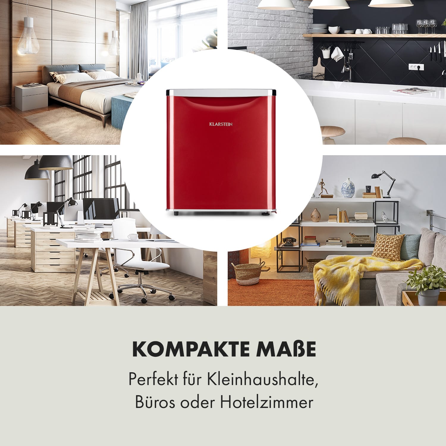 Yummy Kühlschrank mit Gefrierfach 45 Liter 42dB 45 Ltr | Rot