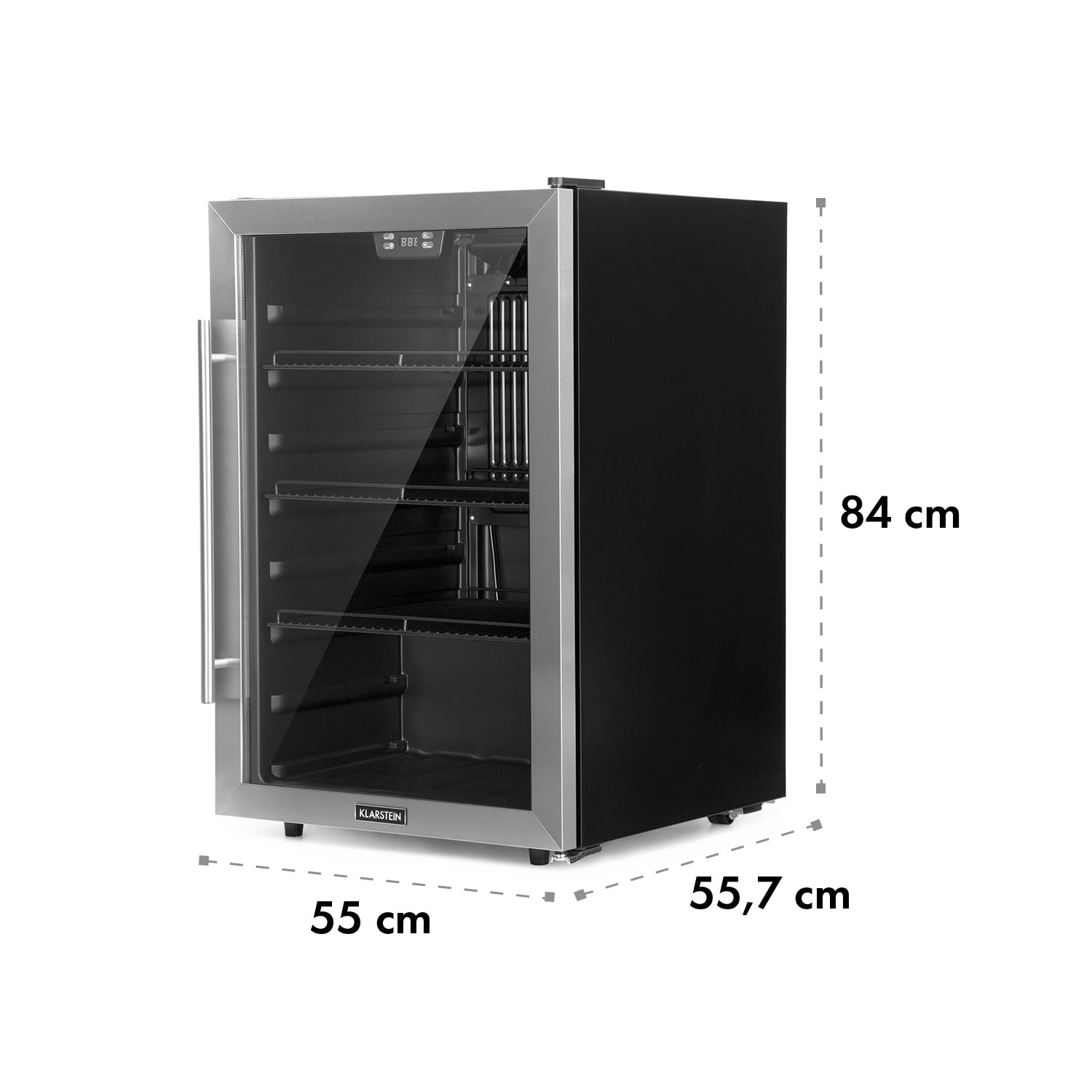 Beersafe 5XL Kühlschrank 148 Liter 3 Böden Panoramaglastür Edelstahl 148 Ltr | Edelstahl