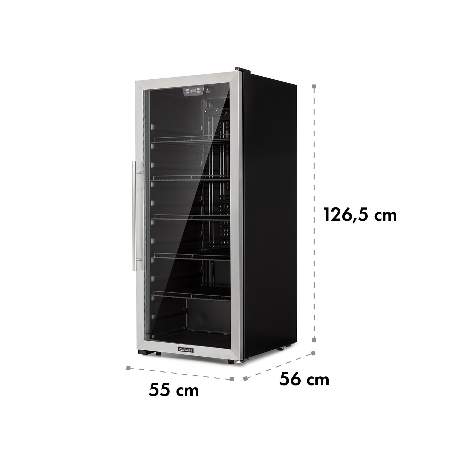 Beersafe 7XL - Frigorifero, 242 litri, 5 ripiani, sportello panoramico in vetro, acciaio inox 242 Ltr | Acciaio inox
