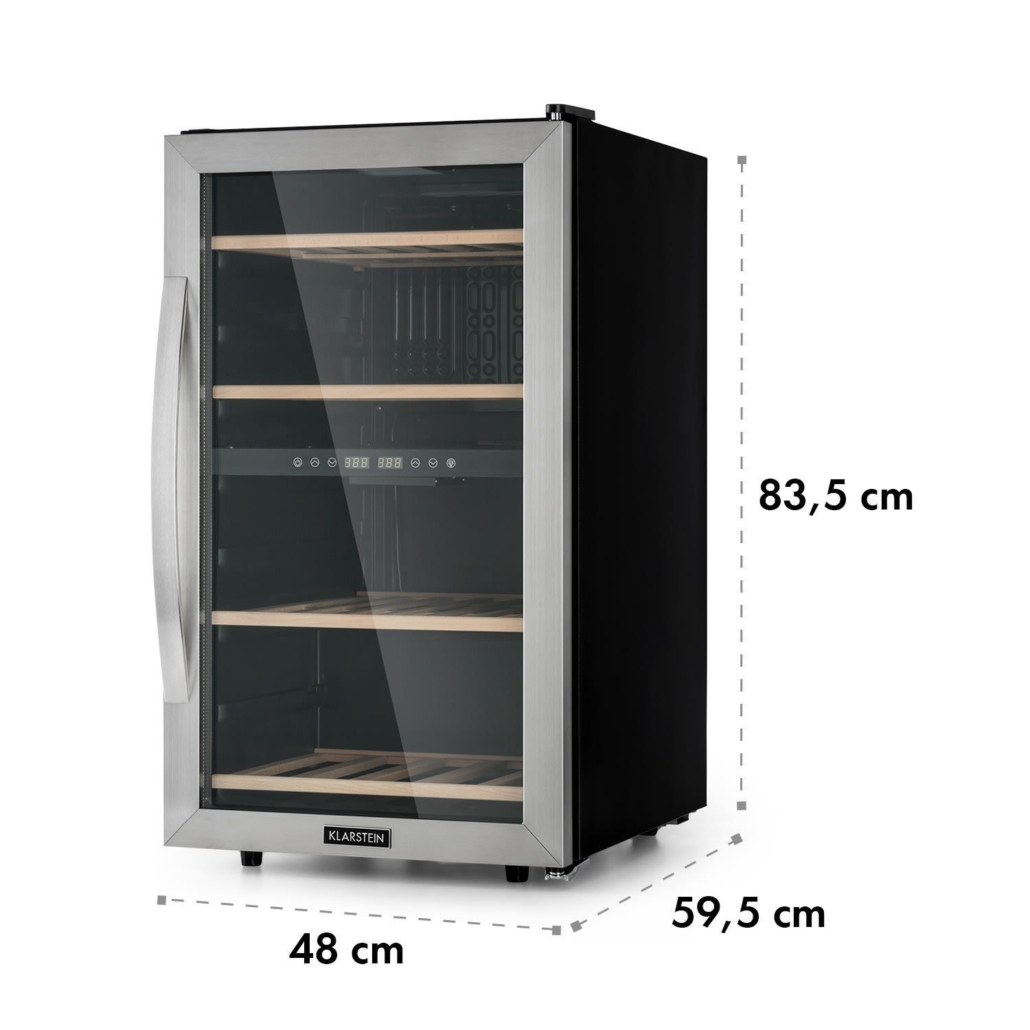 Vinamour 45 Duo wijnkoelkast 2 zones 118 ltr / 45 fl 5-18 °C 45 flessen | 2 koelzones | Roestvrij Staal