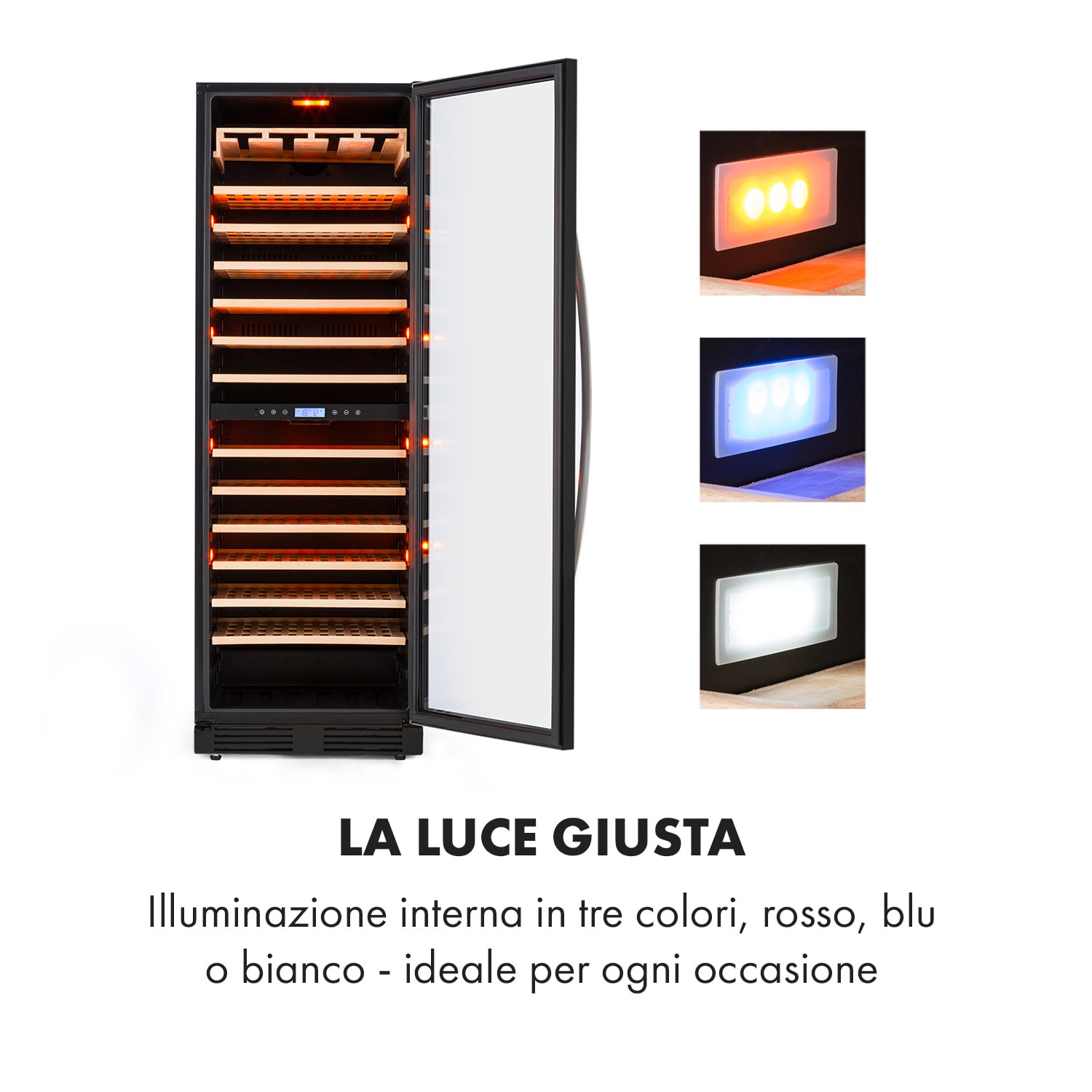 Cantinetta-frigo per vini Vinovilla Grande 162 Built-in Uno Onyx - 425 litri 162 bottiglie 165 bottiglie  | 2 zone di raffreddamento | Nero