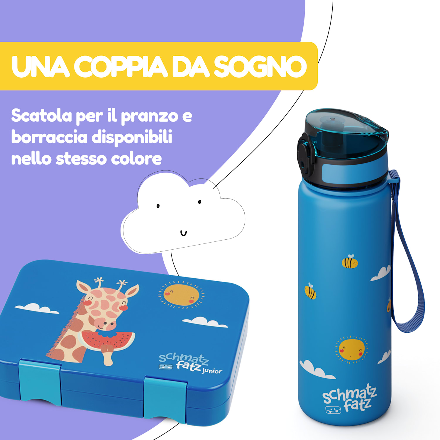 Schmatzfatz - Borraccia, borraccia sportiva, 500 ml, 24 cm, Tritan 