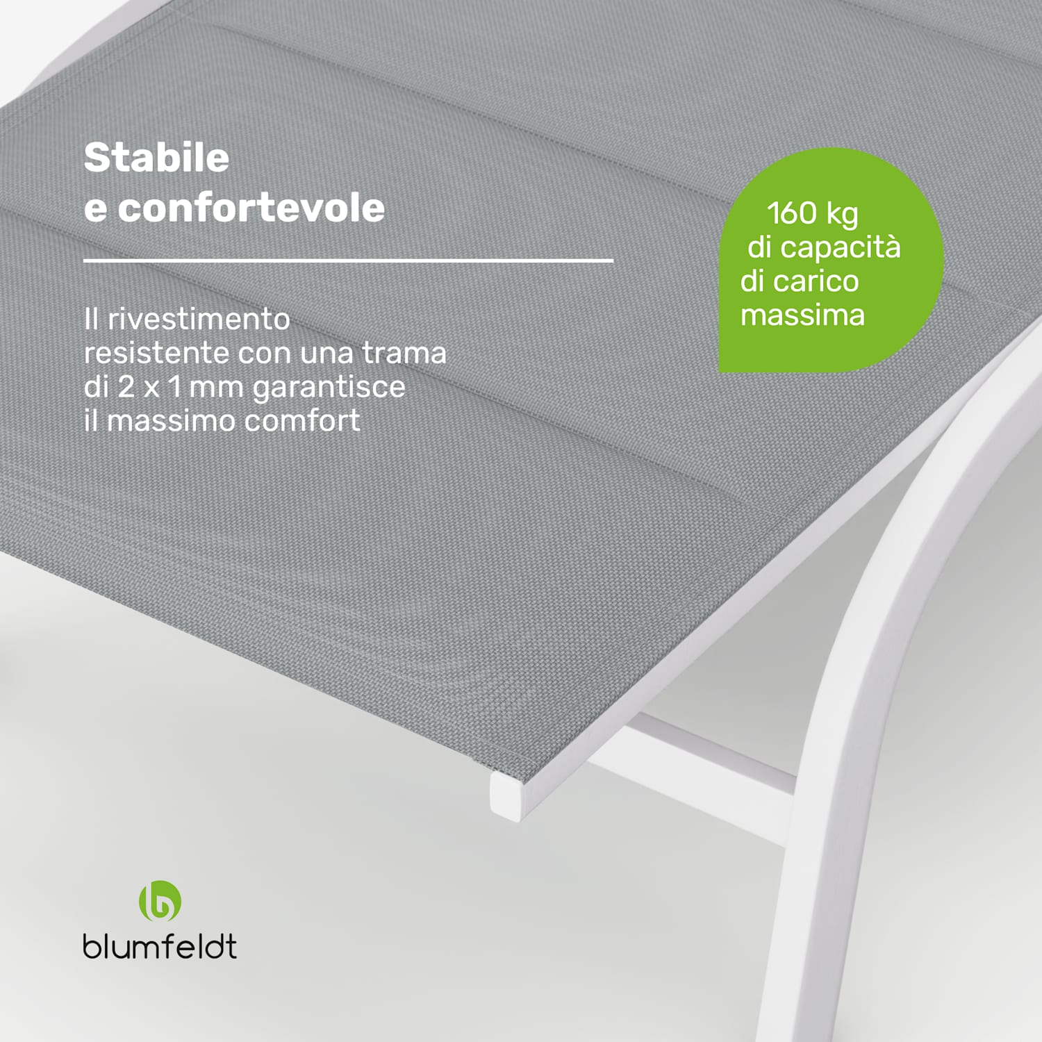 Lounger Limala XXL - Sedia a sdraio, capacità di carico di 160 kg, schienale regolabile su 5 livelli, ruote Grigio medio