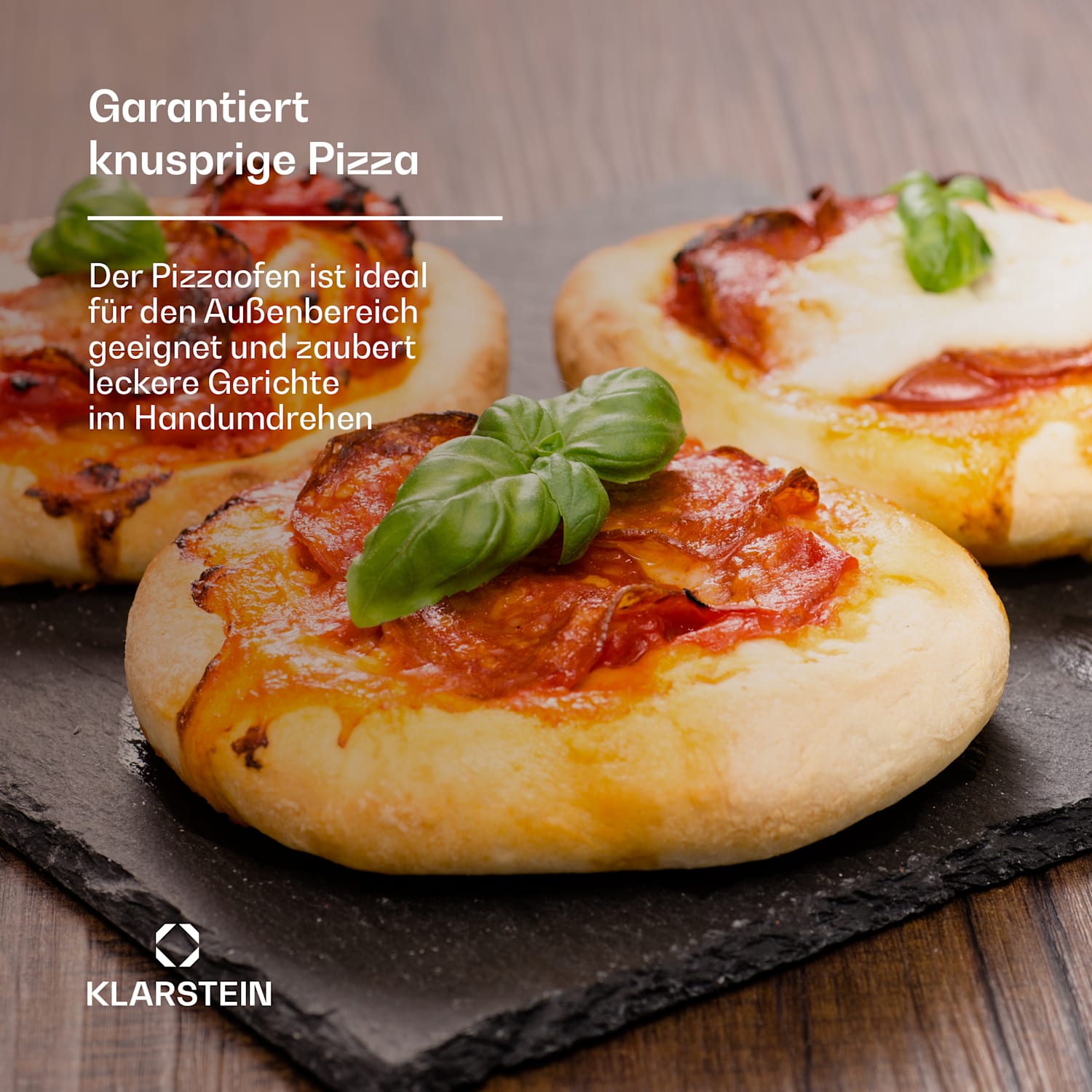 Klarstein LaFiamma Pizza Ofen für den Außenbereich | Duale Heizelemente | 2200W bis zu 450°C 