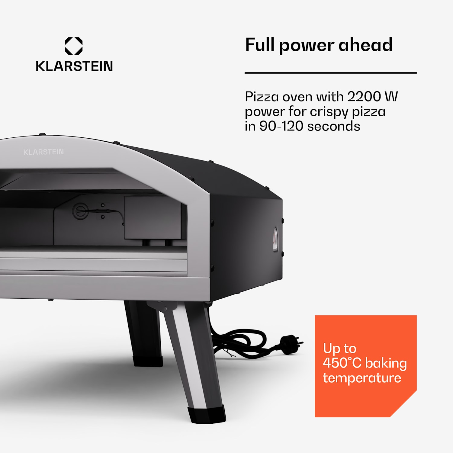 Klarstein LaFiamma pizza oven | for outdoor use | dual heating elements | 2200W power | up to 450°C 